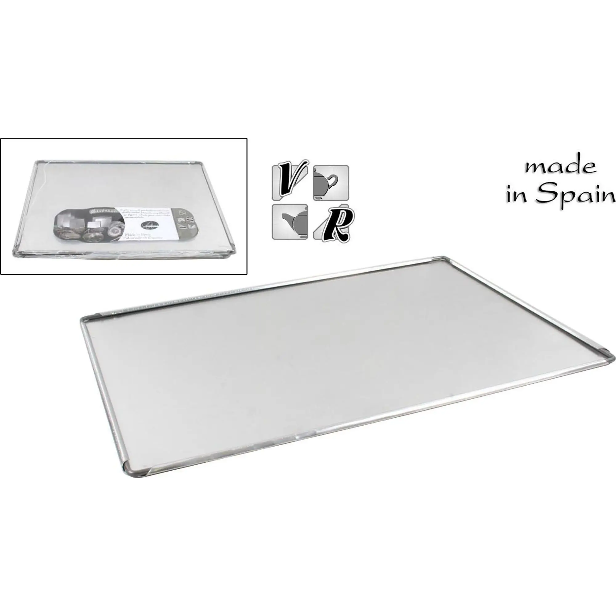 VR-aluminum RECTANGULAR tray 40X28X0-5CM-practical and sturdy Rectangular tray-Rectangular tray Ideal for baking and serving-durable Rectangular stainless steel tray-versatile Rectangular tray for all kinds of dishes