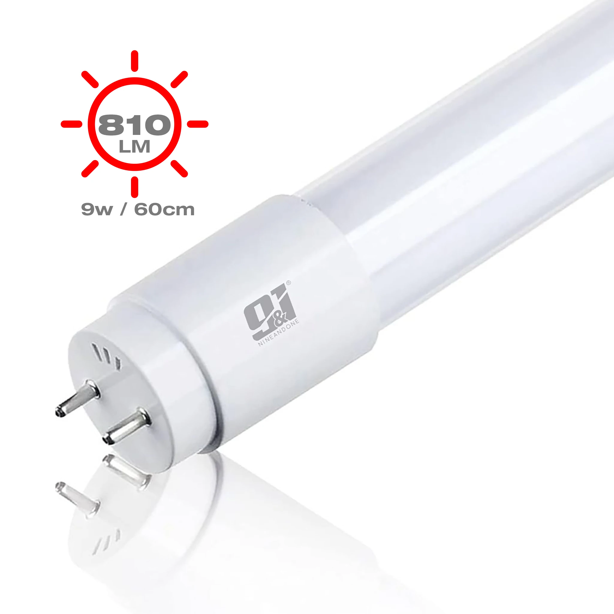 ORION91oficial - Pack X6 Tubo LED, T8 60cm 9w (=60w) 810lm Blanco Neutro 4000k 25000h sin Cebador (Conexión x2 Extremos) Foco Iluminación Aplique Lámpara, Oficina, Garaje - spaziOrion91