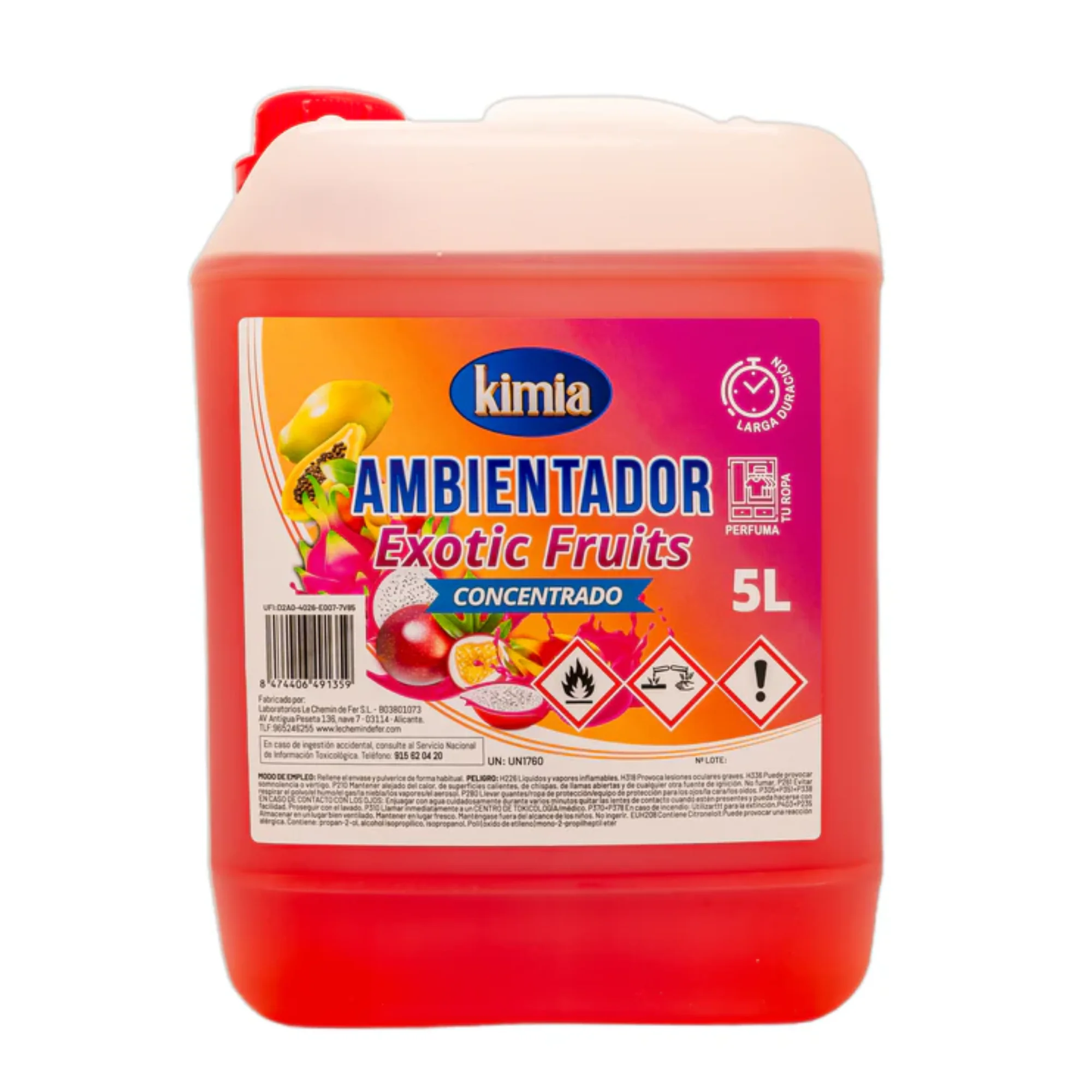 Kimia - Perfumador Concentrado Ambientador de Hogar Exotic Fruits 5L - Elimina Malos Olores con Fragancia Exótica y Refrescante