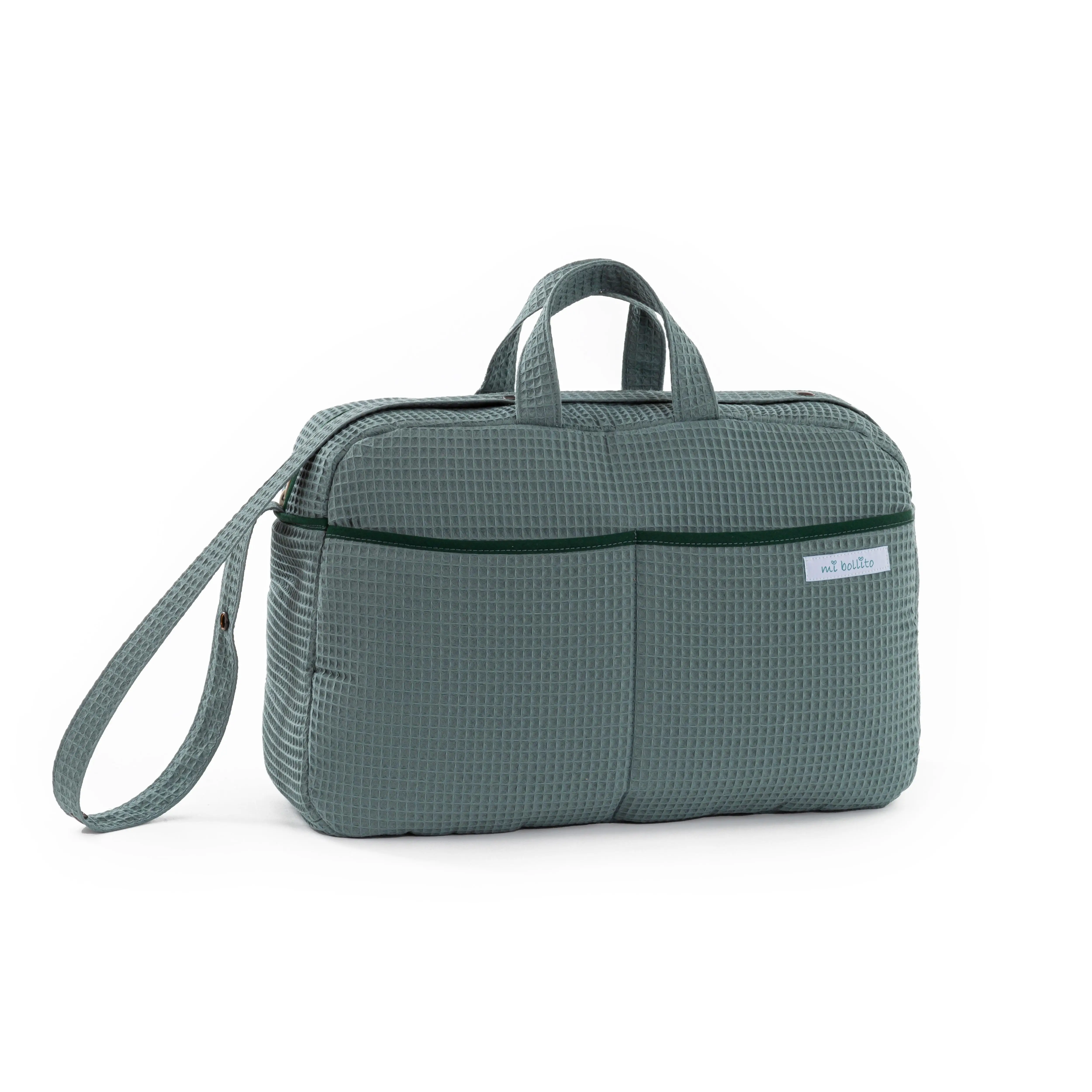 Mi Bollito – Bolso de maternidad Crossbody para carrito de bebé y para hospital. Bolsa organizadora práctica y elegante de gran capacidad. Producto fabricado en España. (Verde) - FIJALO - Los mejores