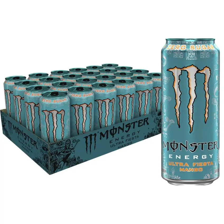 Monster Energy Nacional ULTRA FIESTA 500ML SABOR MANGO bebida energeticas sin azucar caja 24 unidades