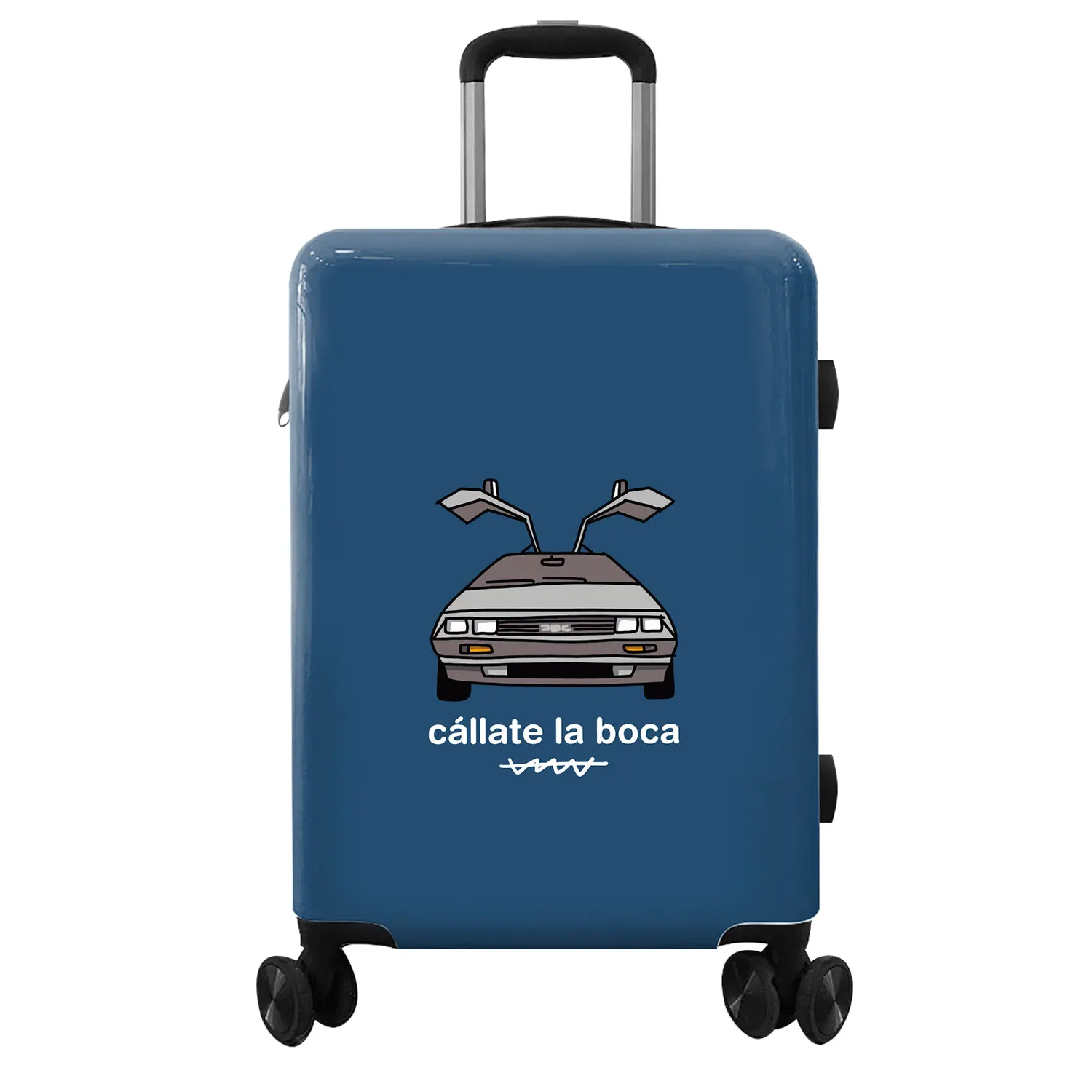 Suitcase Care Mouth Back To The Future Or Grease Body Polycarbonate ABS High Density Superlite Pivot Wheels 360 ° Ergonomic Telescopic Handle 2-Layer TSA Approved 3 Digits Closure