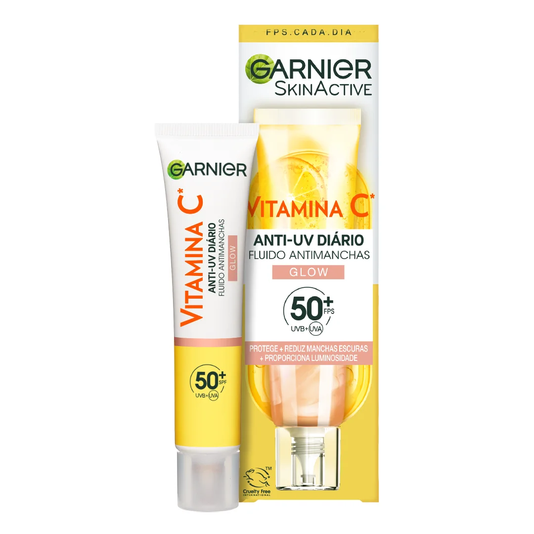 Garnier Vitamina C Fluido Antimanchas Anti-UV Diario Efecto Glow FPS50+, 40 ml