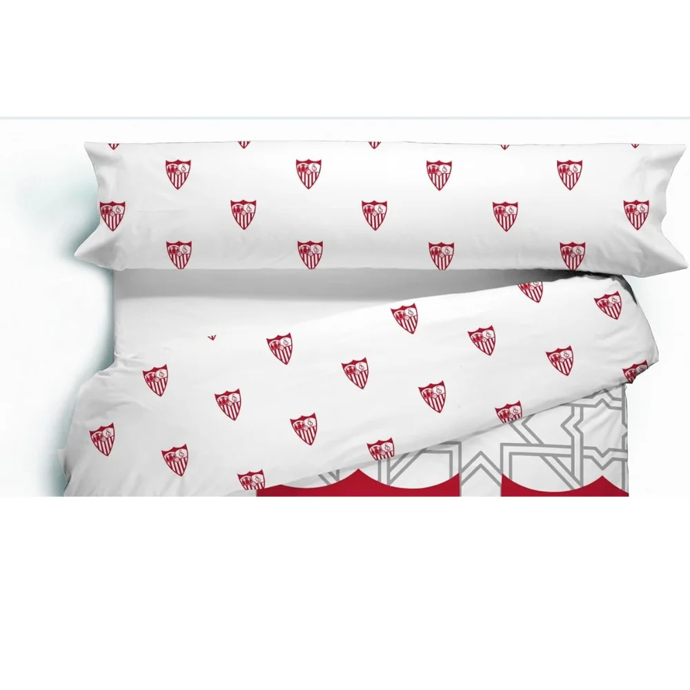 Sevilla F.C duvet cover 2 pieces Includes duvet cover and pillowcase. Composition: 50% cotton 50% polyester. Official Product