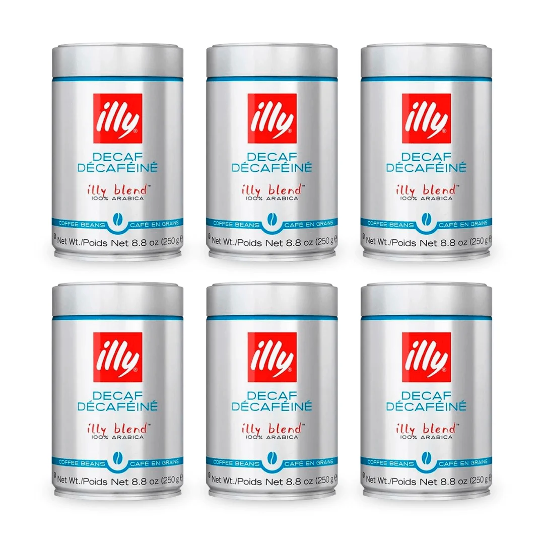 Illy 6 pack decaffeinated coffee beans 250 grs - qumir
