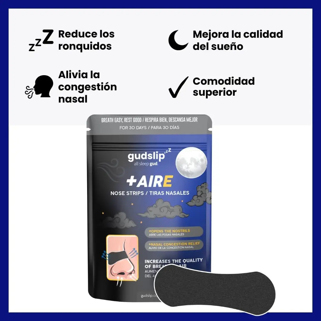 Gudslip nasal strips ®   – 30 day supply to improve breathing, reduce snoring and relieve congestion – comfortable and effective for restful and healthy sleep. Enjoy quiet nights and full days!