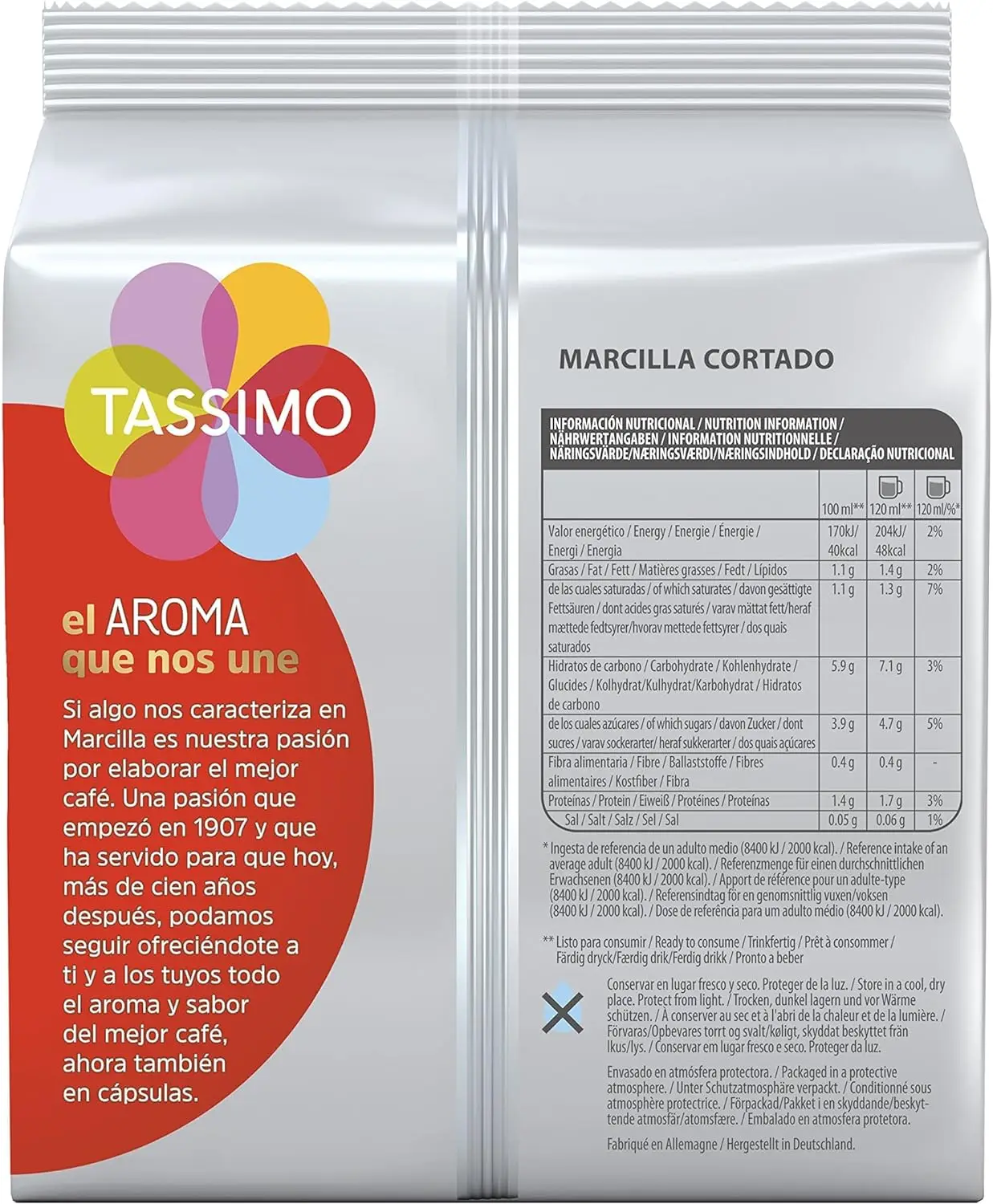 TASSIMO Marcilla Coffee Cut-PACK 5 Packs of 16 Capsules, 80 Super Cut Coffee Capsules