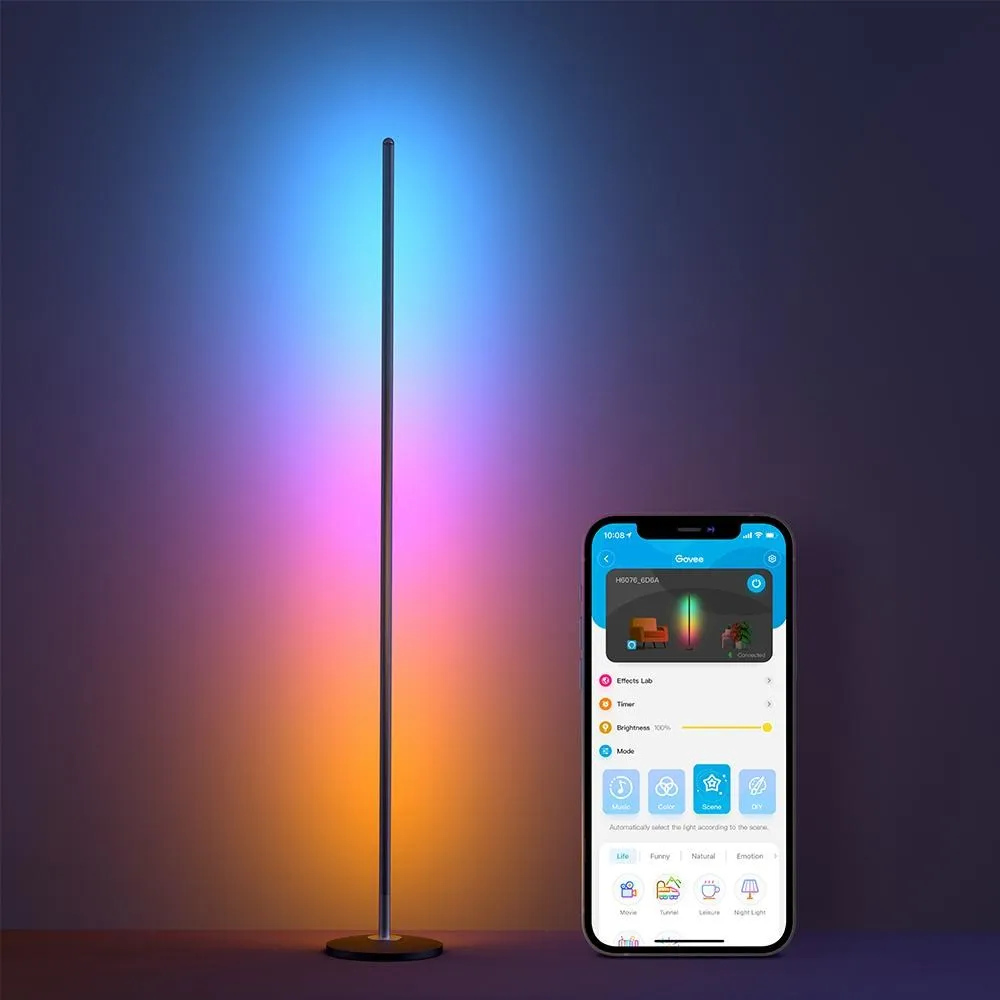 Govee led floor lamp smart floor lamp black wi-fi/bluetooth