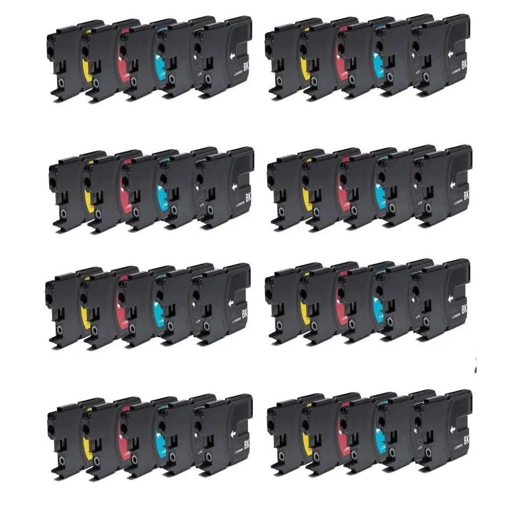 Cartuchos de Tinta Brother 40 Tintas Compatibles DCP 195 C LC980 LC1100 MFC5890CN MFC490CW DCP145C