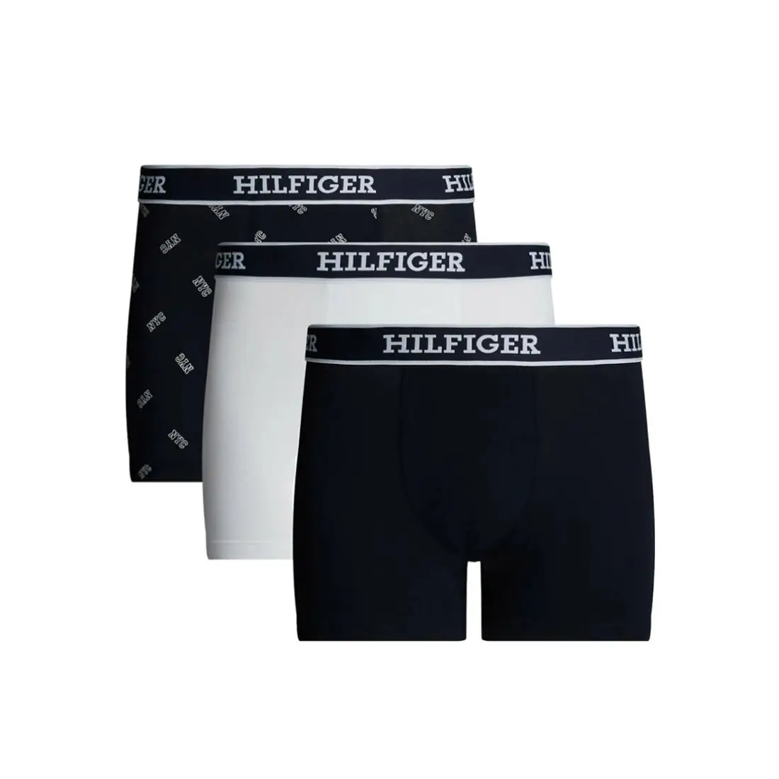 Bóxer Tommy Hilfiger -3 Pack- Monotipo (Blanco, Marino y Fantasía)