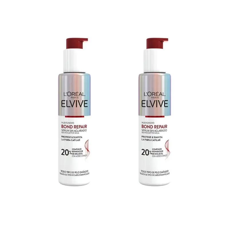 ELVIVE Bond Repair Sérum sin Aclarado 150 ML - Sérum reparador protege y suaviza la fibra capilar en profundidad para cabello dañado Pack 2x150 ml