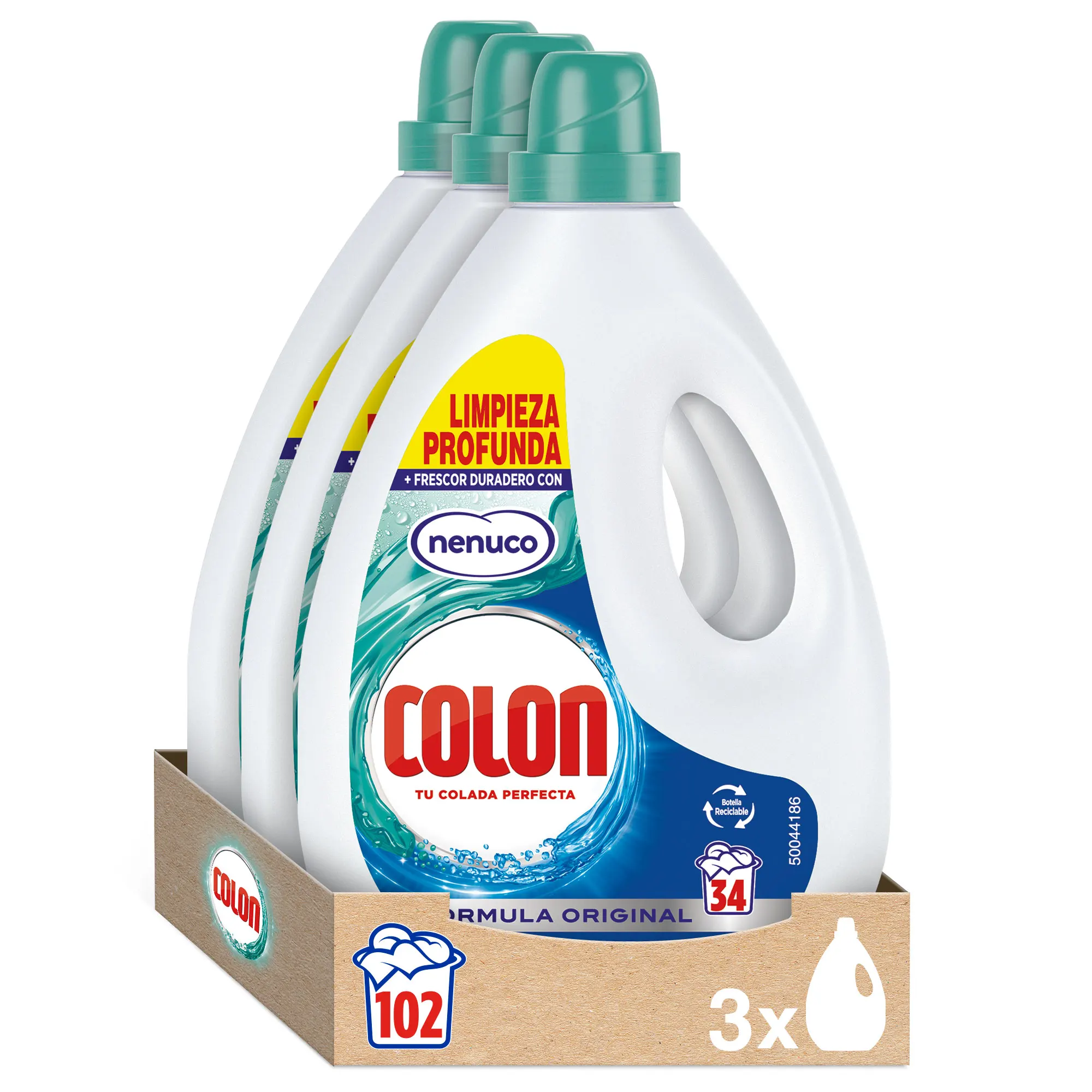 Colon Nenuco Detergente para la lavadora Gel 102 lavados (3x34 lavados)