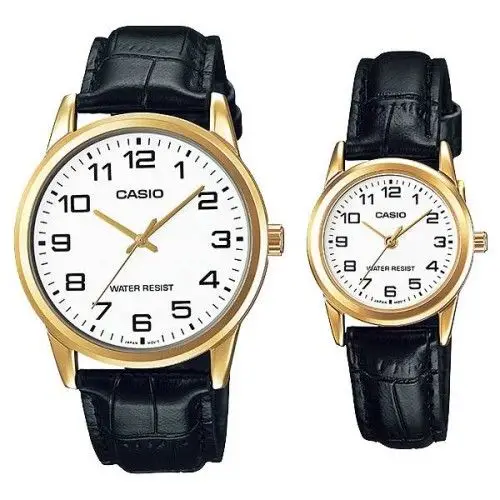 Casio MTP-V001GL-7B Women's Wrist Watch, Elegant Design, Quartz Movement and Leather Strap