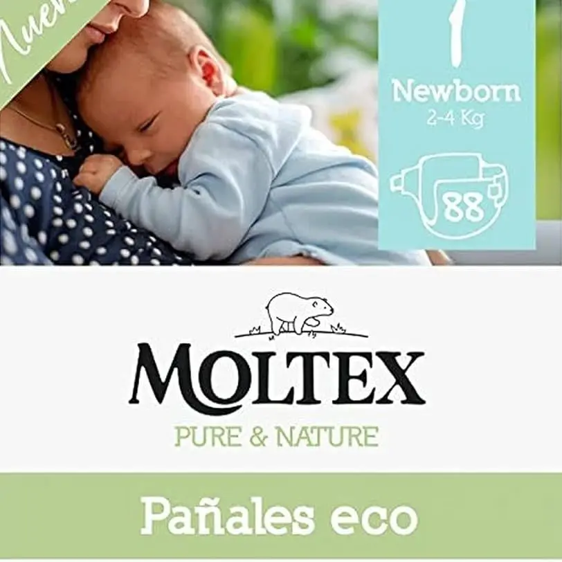 Pañal Moltex Pure & Nature Talla 1 2-5KG 22 Unidades