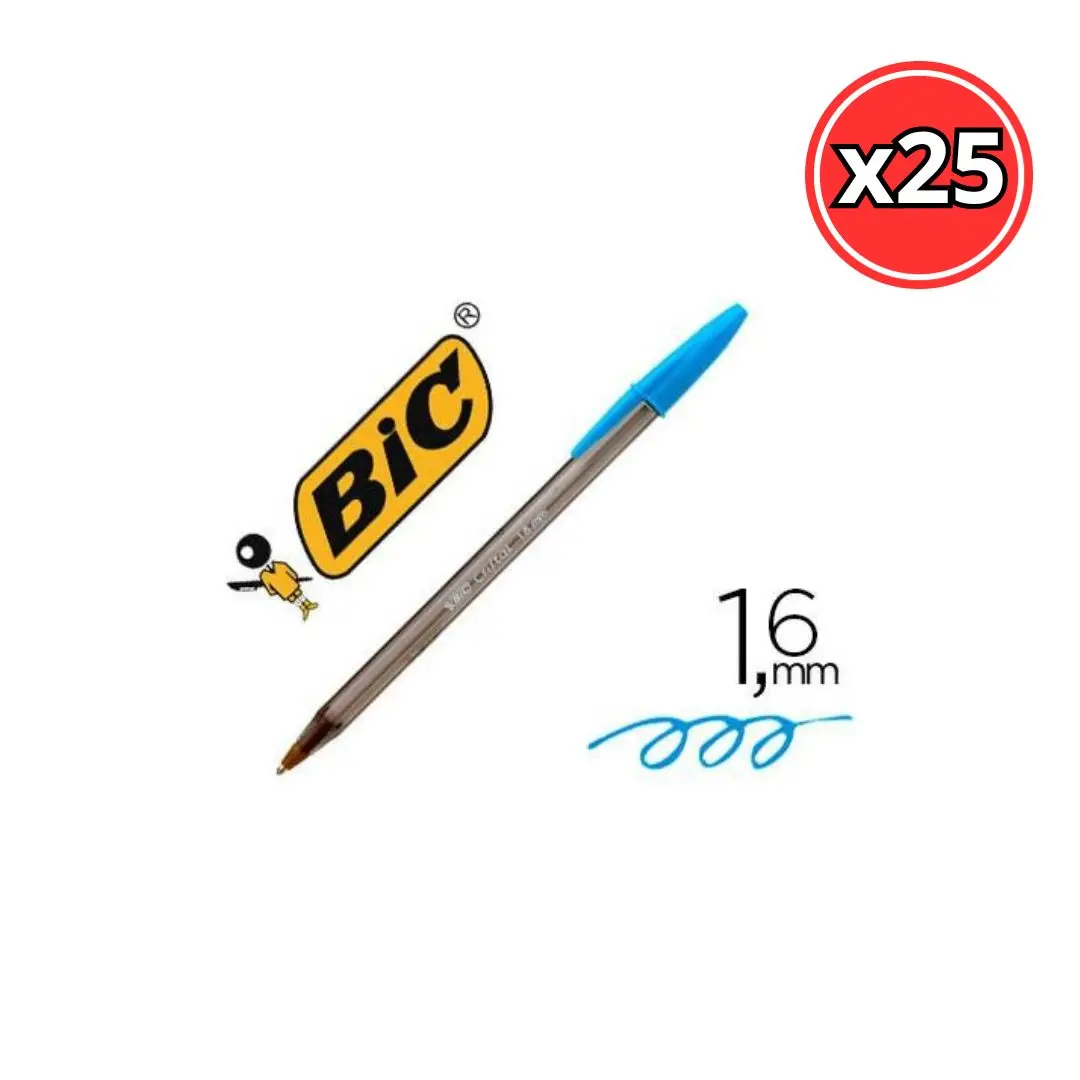 Bic crystal large pen 1.6mm pack 25 units