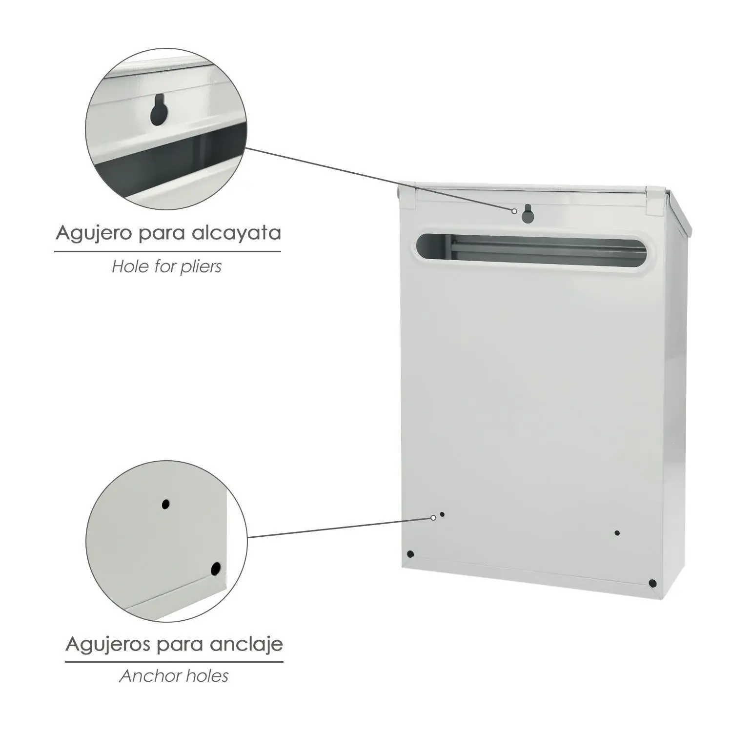 Exterior mailbox 205x300x70mm White