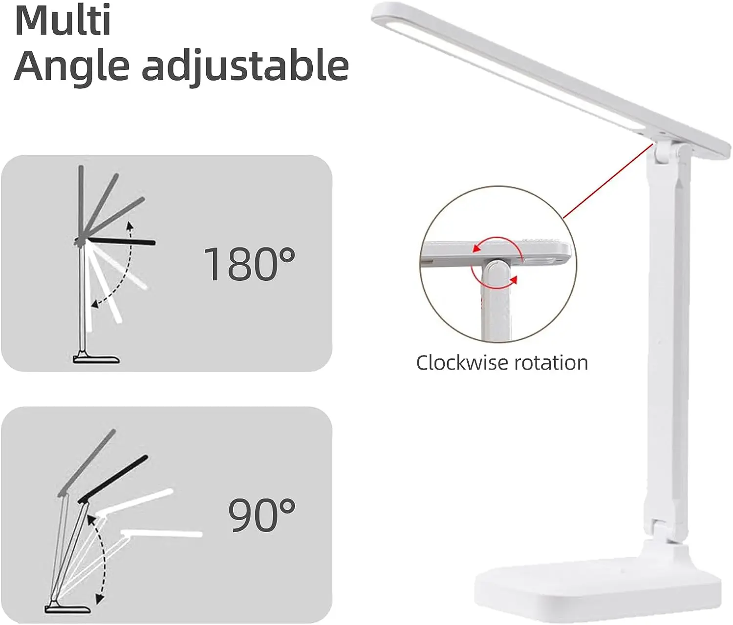 IPSDI LED desk lamp folding 3 modes touch Control USB charging Flexo table lamp eye care for office bed read study