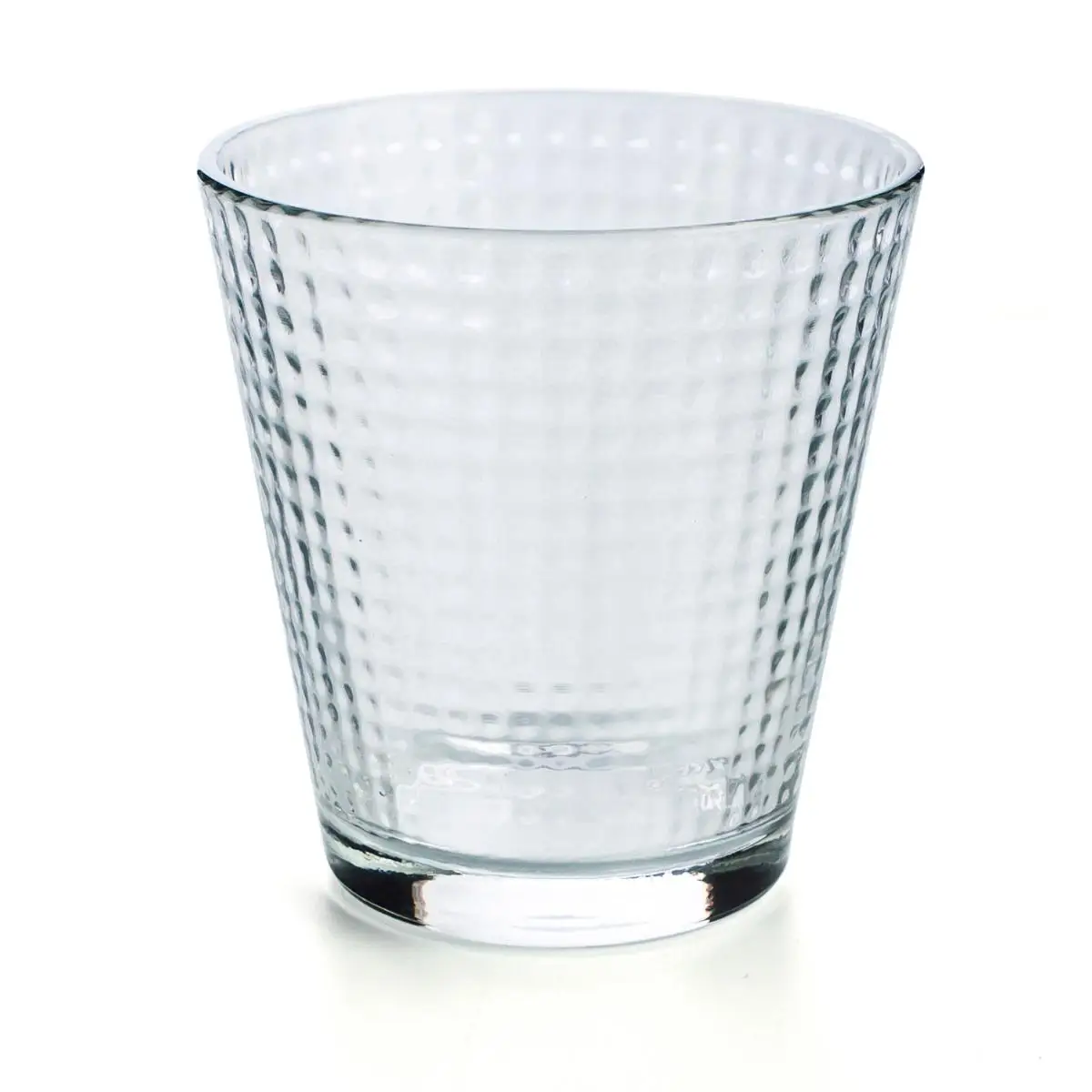 QUID LINA Set 6 Vasos Bajos Vidrio 25CL Transparente Con relieve Fácil de limpiar Reciclable