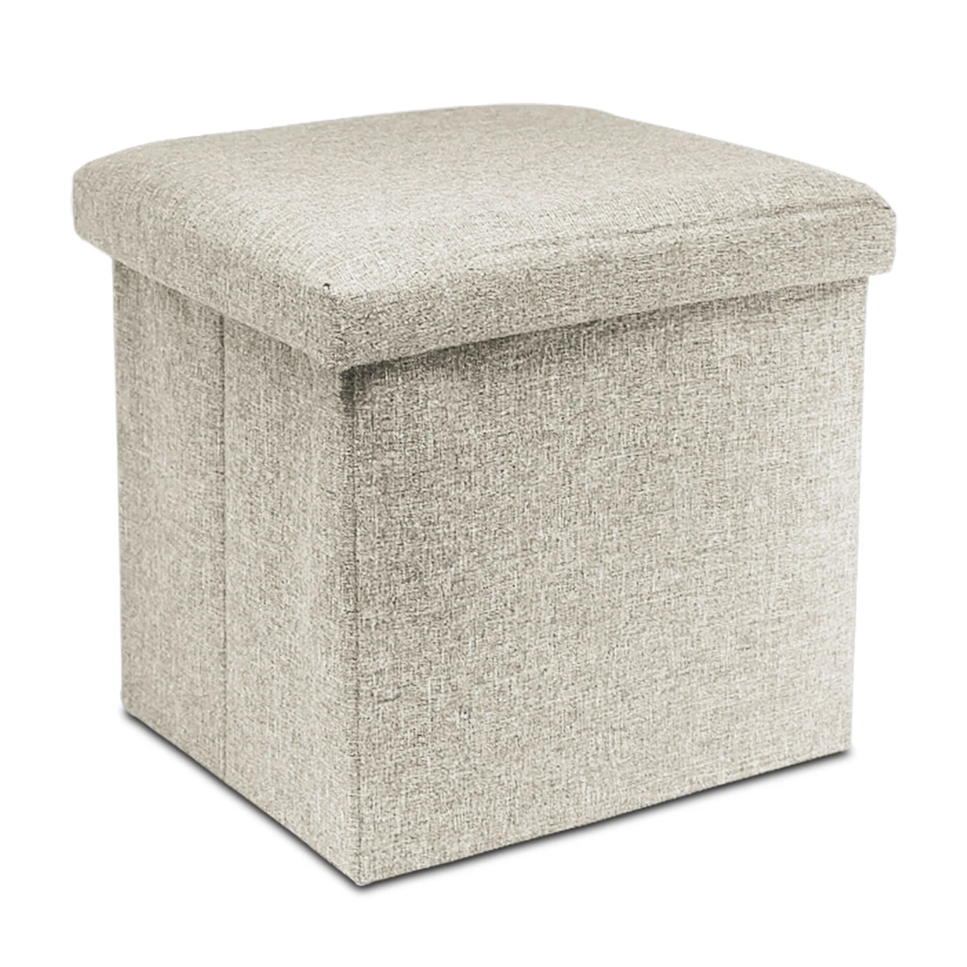Taburete Plegable de Poliéster 38x38x38 cm | Reposapiés y Puff de Almacenaje Cuadrado con Tapa | Urban Living | POPPY&MARTI