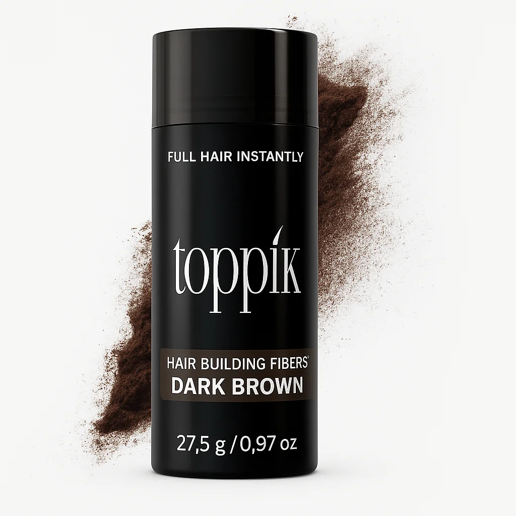 Toppik Fibras Capilares Castaño Ocsuro – 27.5 g – Fibras de Queratina para Aumentar la Densidad del Cabello al Instante – Unisex