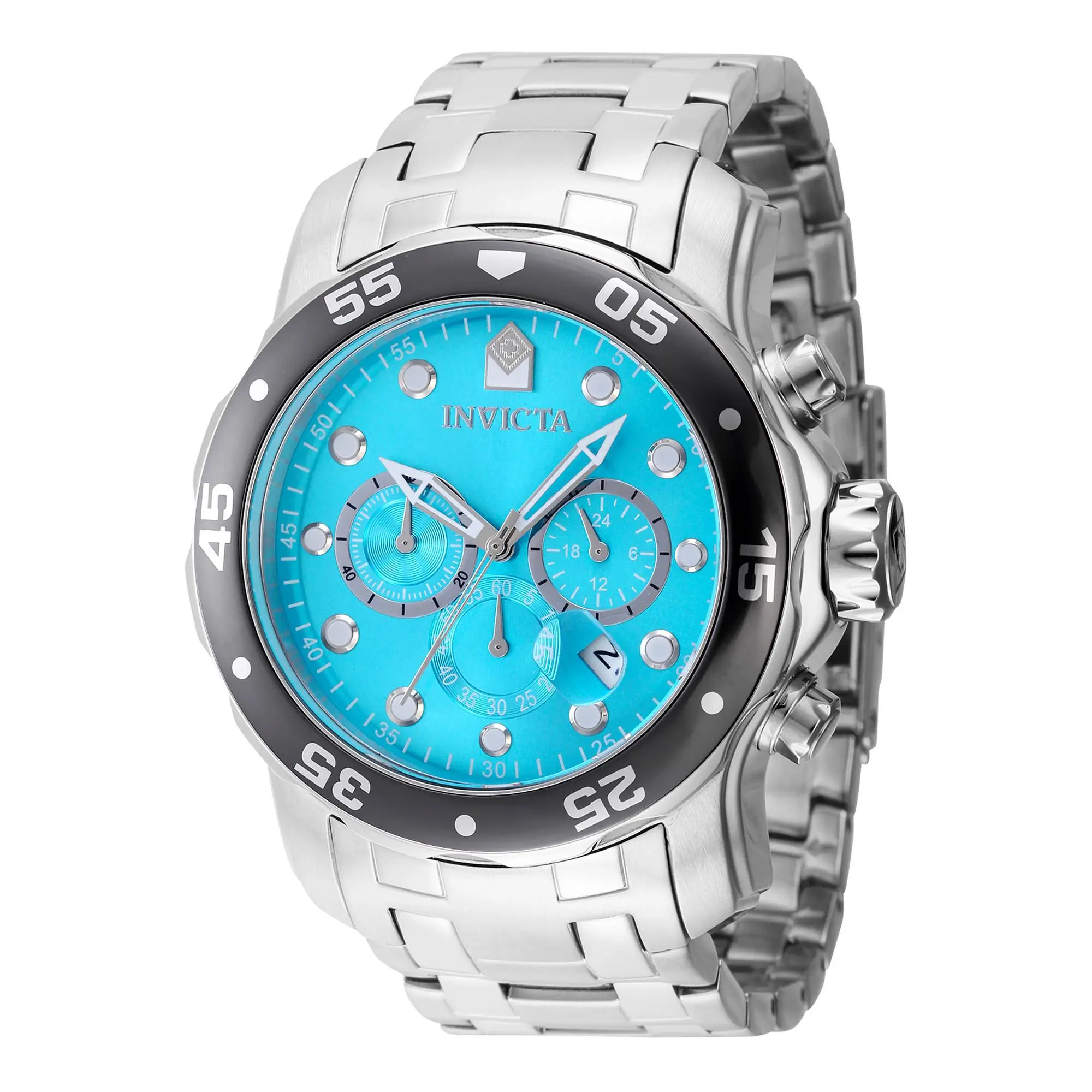 Reloj de pulsera Invicta Pro Diver - 47560 correa color: Gris plata Dial Latón Turquesa Hombre