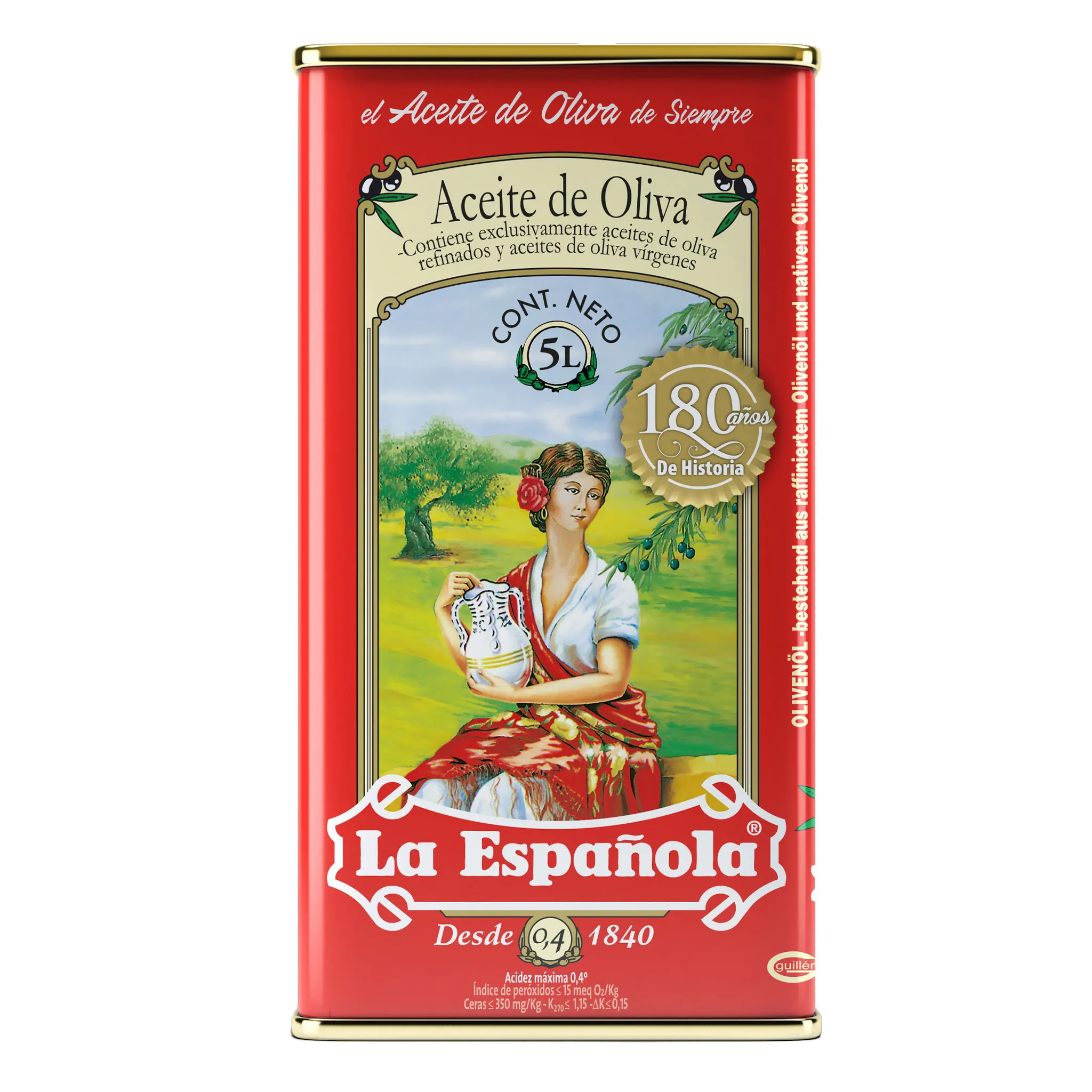 Aceite de Oliva Suave 0,4 Lata 5L La Española