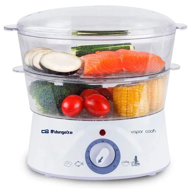 Vaporera Eléctrica Orbegozo CO 4000 de 5L con Temporizador y Recipiente para Arroz
