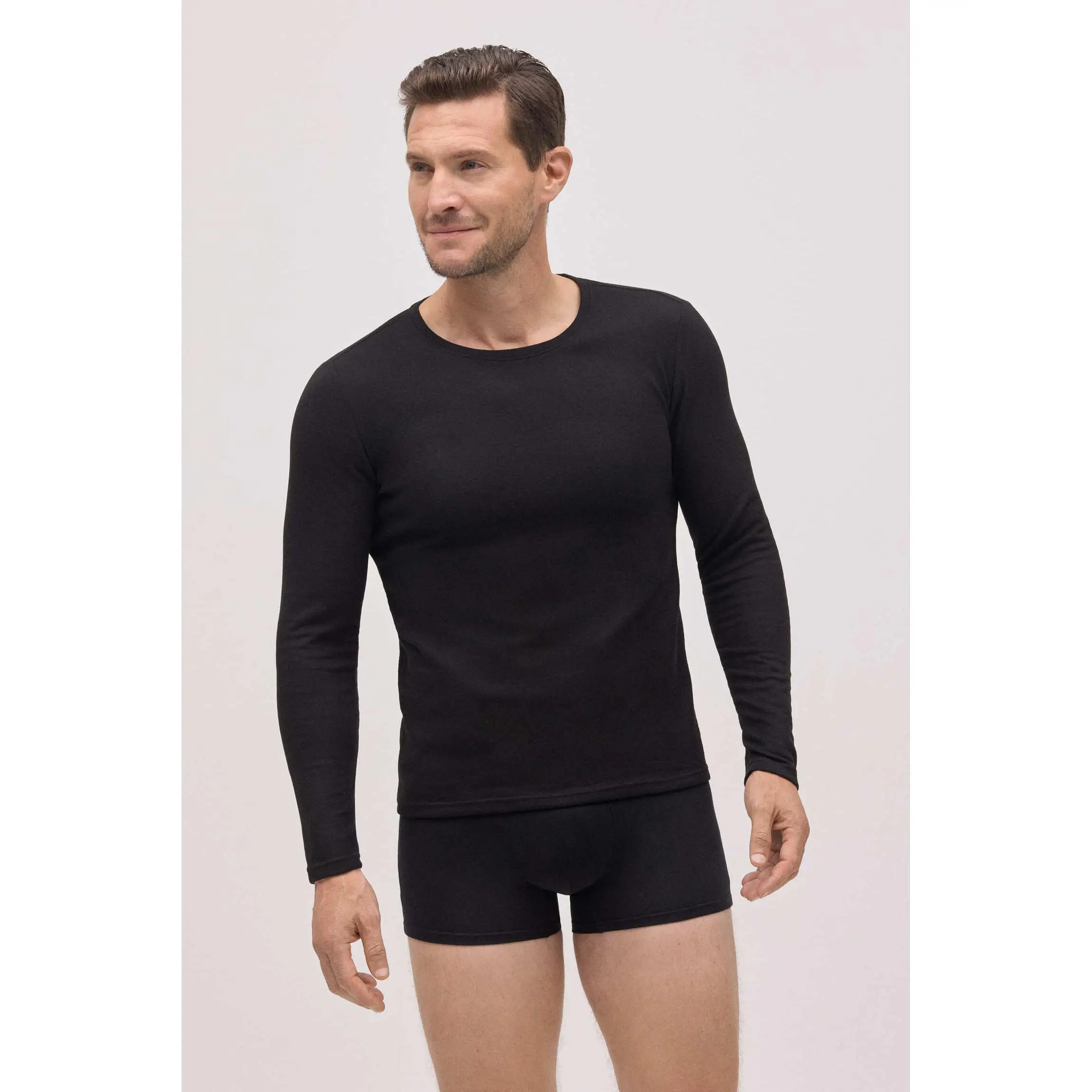 Ysabel Mora - SUPER TÉRMICO Camiseta afelpada hombre negro