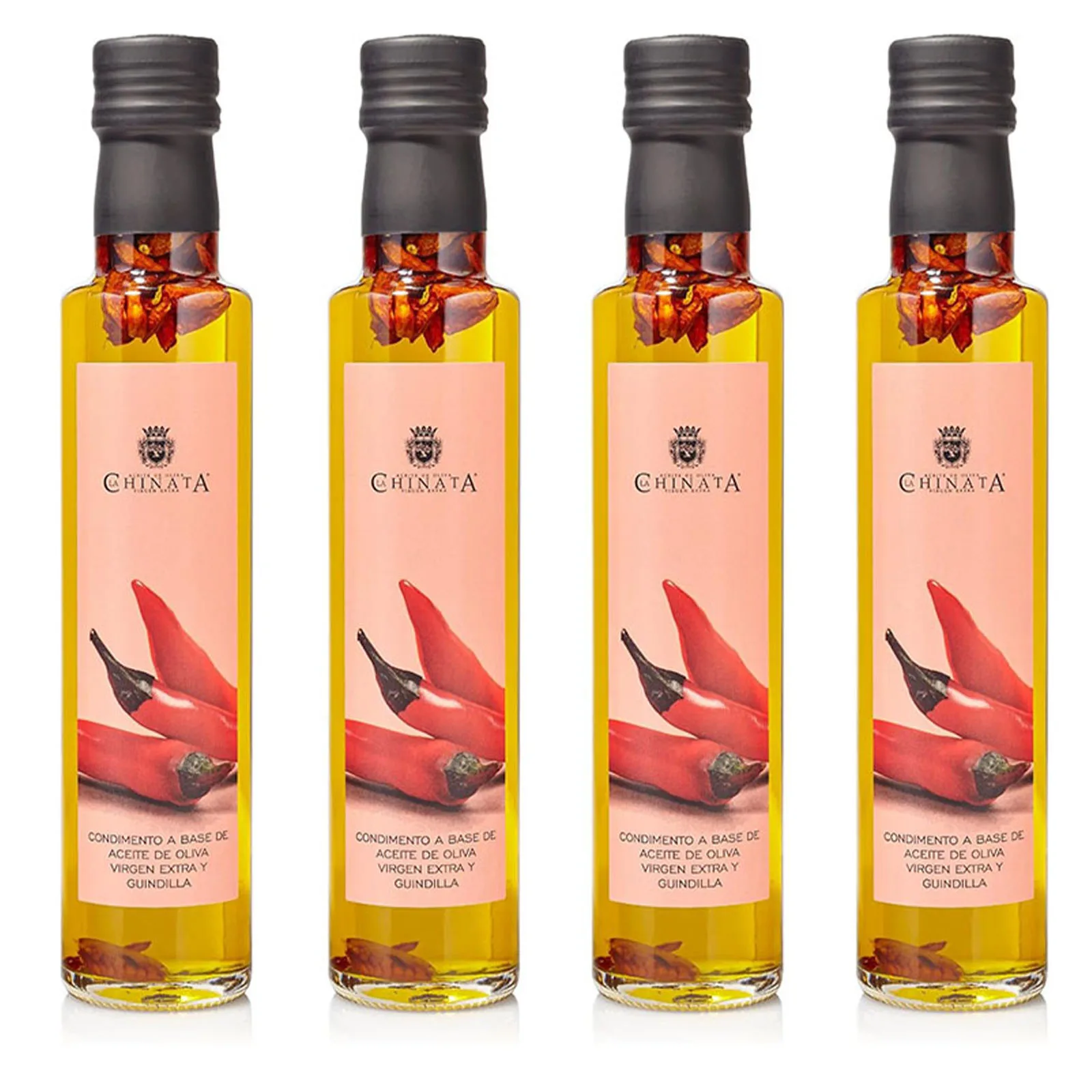 La Chinata Aceite Oliva Virgen Extra Guindilla - 250 ml (250 ml (Paquete de 4), 1000, mililitro)