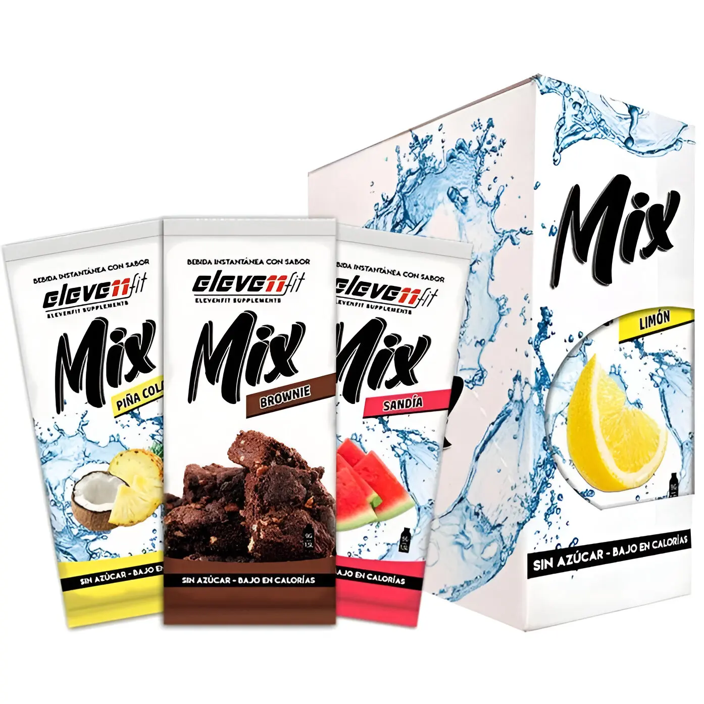 BEBIDA SABORIZANTE EN POLVO POSTRES MIX (24X9G) *todos los sabores para postres* - ElevenFit | Sin azúcar | Sin calorías | Para preparar deliciosos postres | Fácil de preparar | Bebidas mix