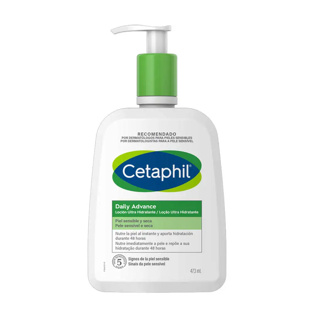 CETAPHIL Daily Advance Loción ultra hidratante 473ml, para pieles sensibles y secas, con 9 ingredientes hidratantes, sin perfume