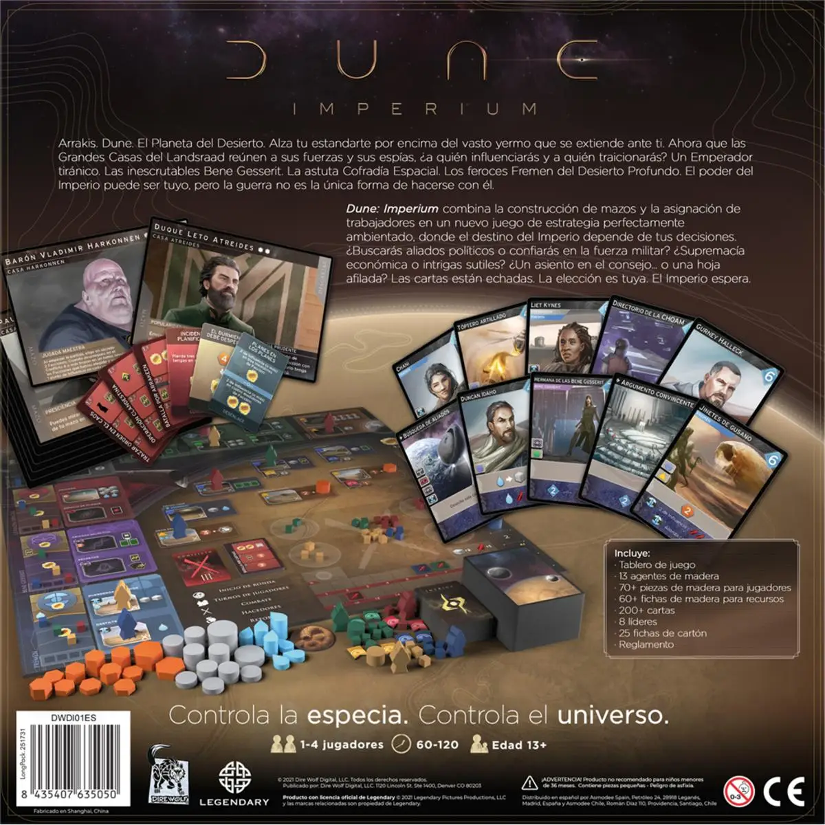 Dune Imperium by Asmodee - Strategic board game for 2 players featuring a game board, wooden agents, over 200 cards, and intricate resource management set in the Dune universe. Ideal for game nights and family entertainment. #5