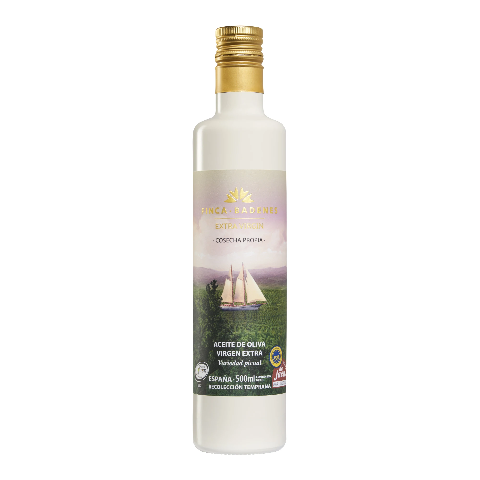 Aires de Jaén, Extra virgin olive oil early Finca Badenes PICUAL , 500ml Crystal