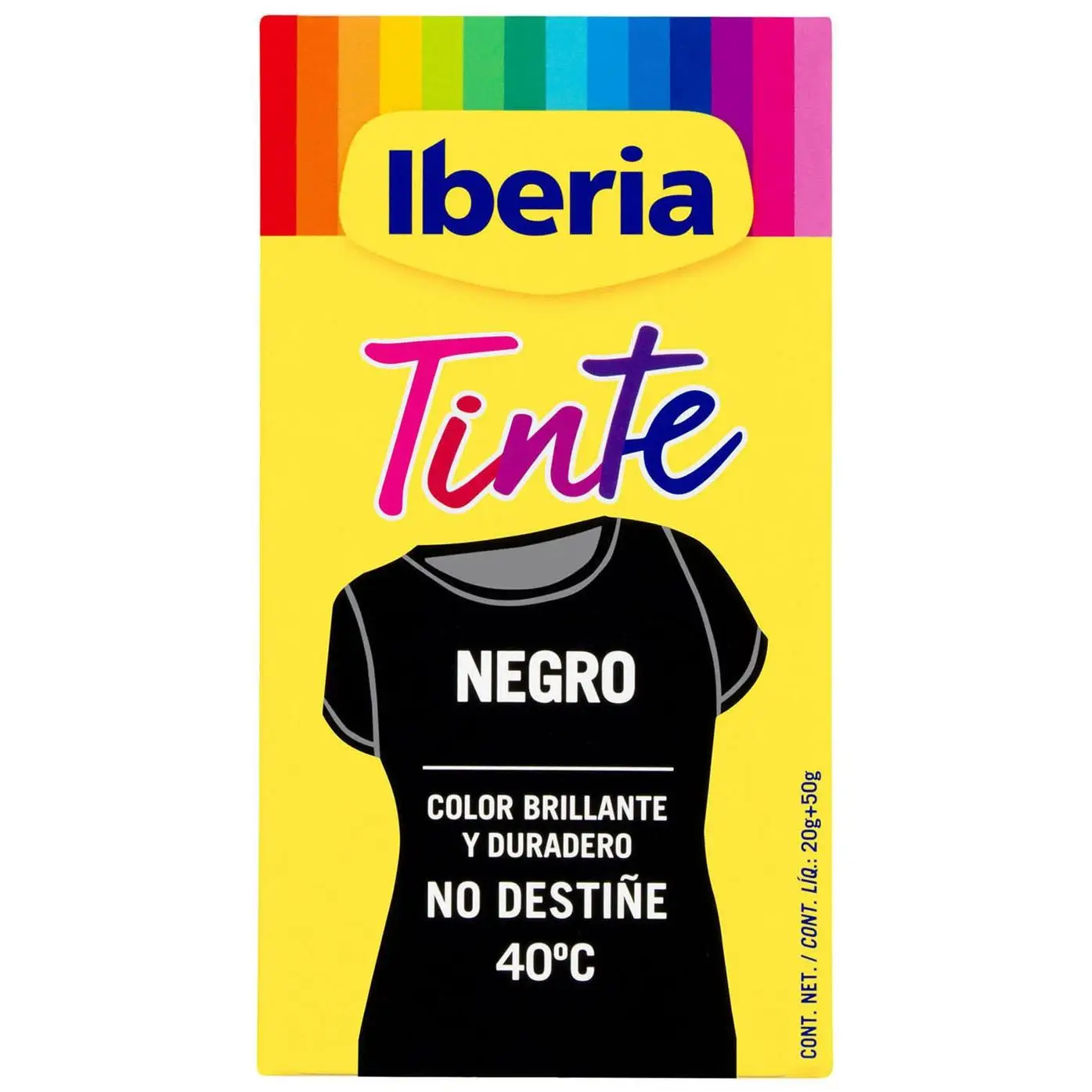 Iberia - Tinte Negro para Ropa, 40°C - Nueva Vida a Tu Ropa - Colores Intensos y Duraderos - Fácil y Práctico de Usar