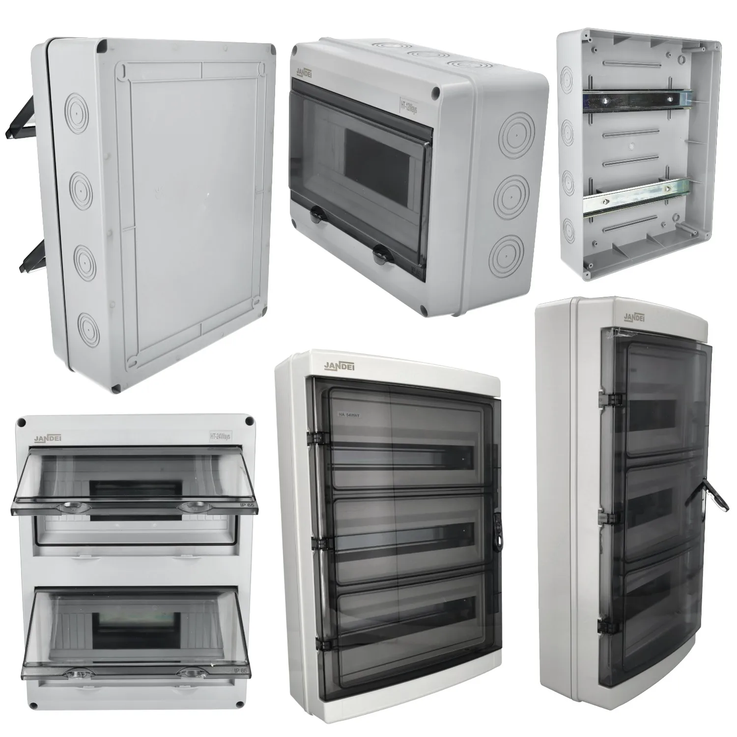 Jandei - Cuadro Eléctrico para Instalación en Exterior con Tapa Translúcida - Modelos para Colocar en Superficie - Modelos 12, 24, 36 y 54 Módulos