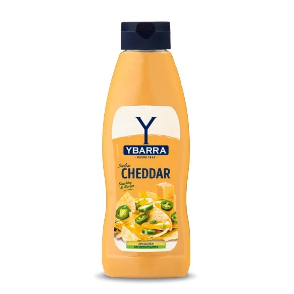 YBARRA Salsa Cheddar - Bote 1 litro - Sin gluten