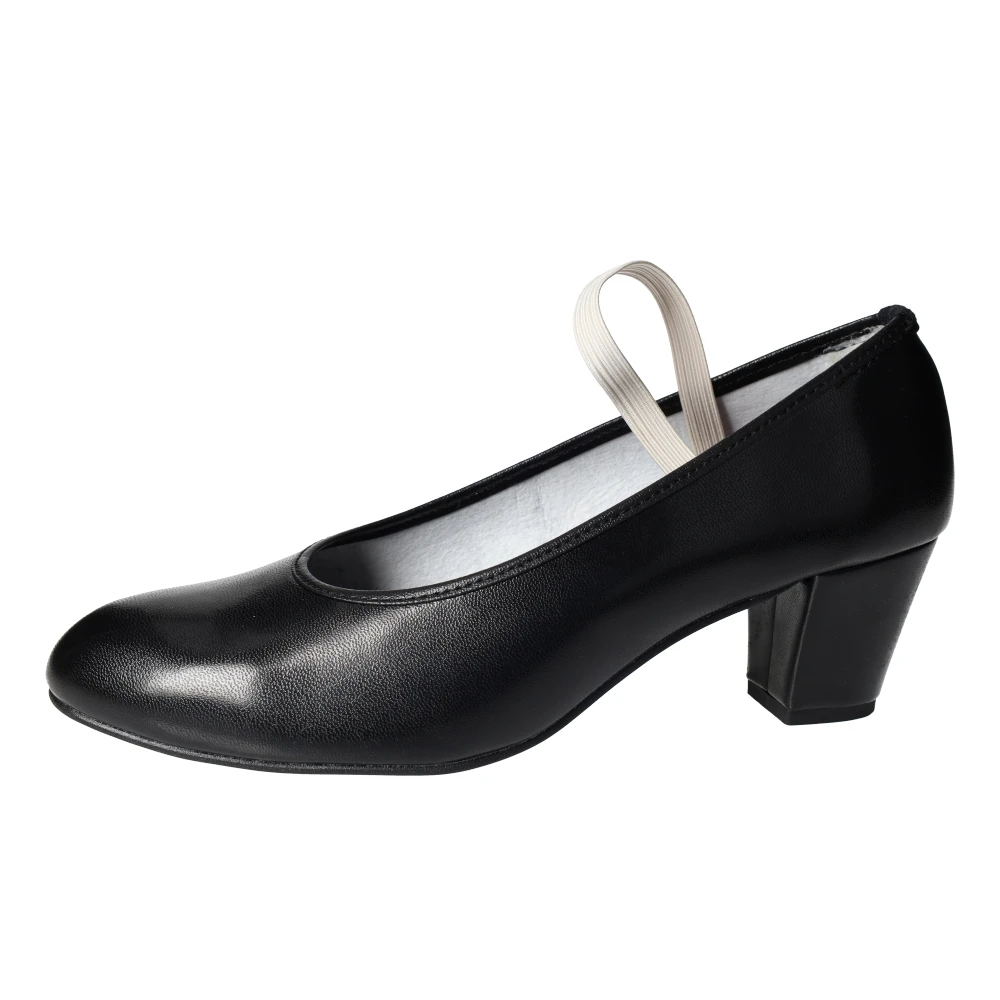 Girl's black dance step brand pumps SEVILLANAS shoe made in Spain. They give little size. It is recommended to order one more size than usual