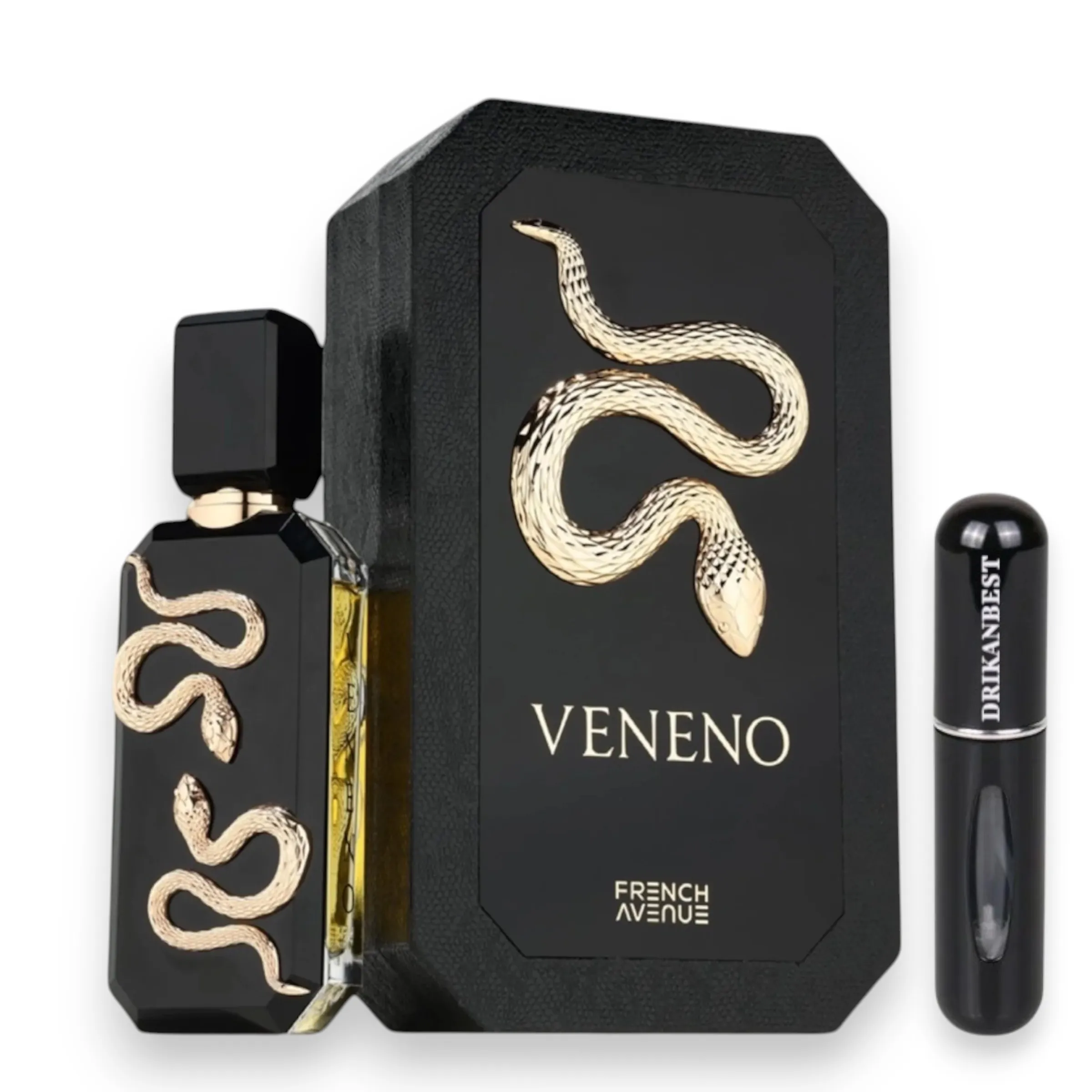 French+Avenue French Avenue Veneno Black Eau de Parfum Unisex 100ml + Atomizzatore Ricaricabile Drikanbest 5ml in Omaggio – Profumo Arabo Intenso e di
