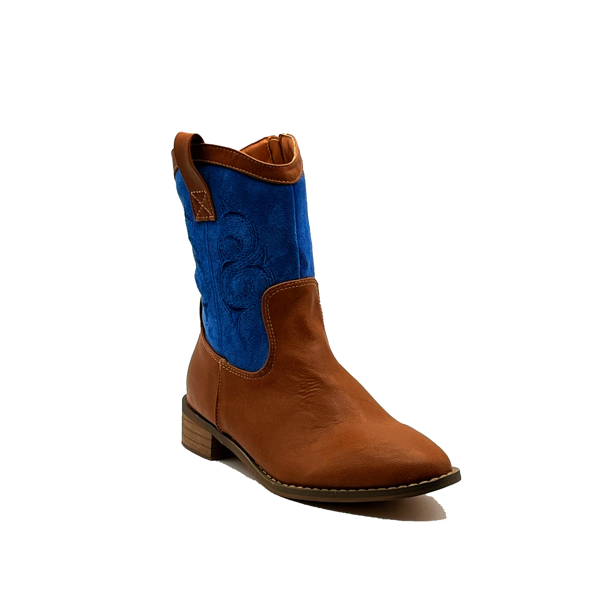 JZ Hermanos Botín con cuña estilo cowboy con punta fina para mujer