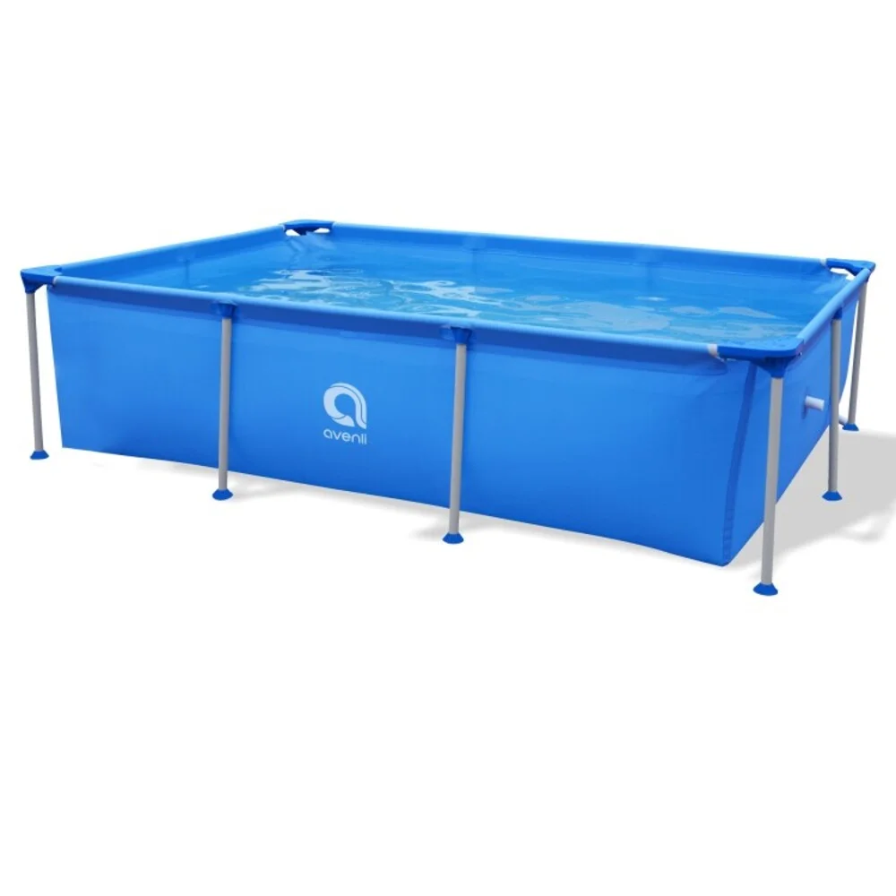 AVENLI-Piscina Rectangular Estructural metálico con depuradora o sin depuradora, Montaje fácil y rápido en 30mins ;188x127x42cm -1125L, 228x159x42cm -1287L, 258x179x66cm -2612L ;Azul