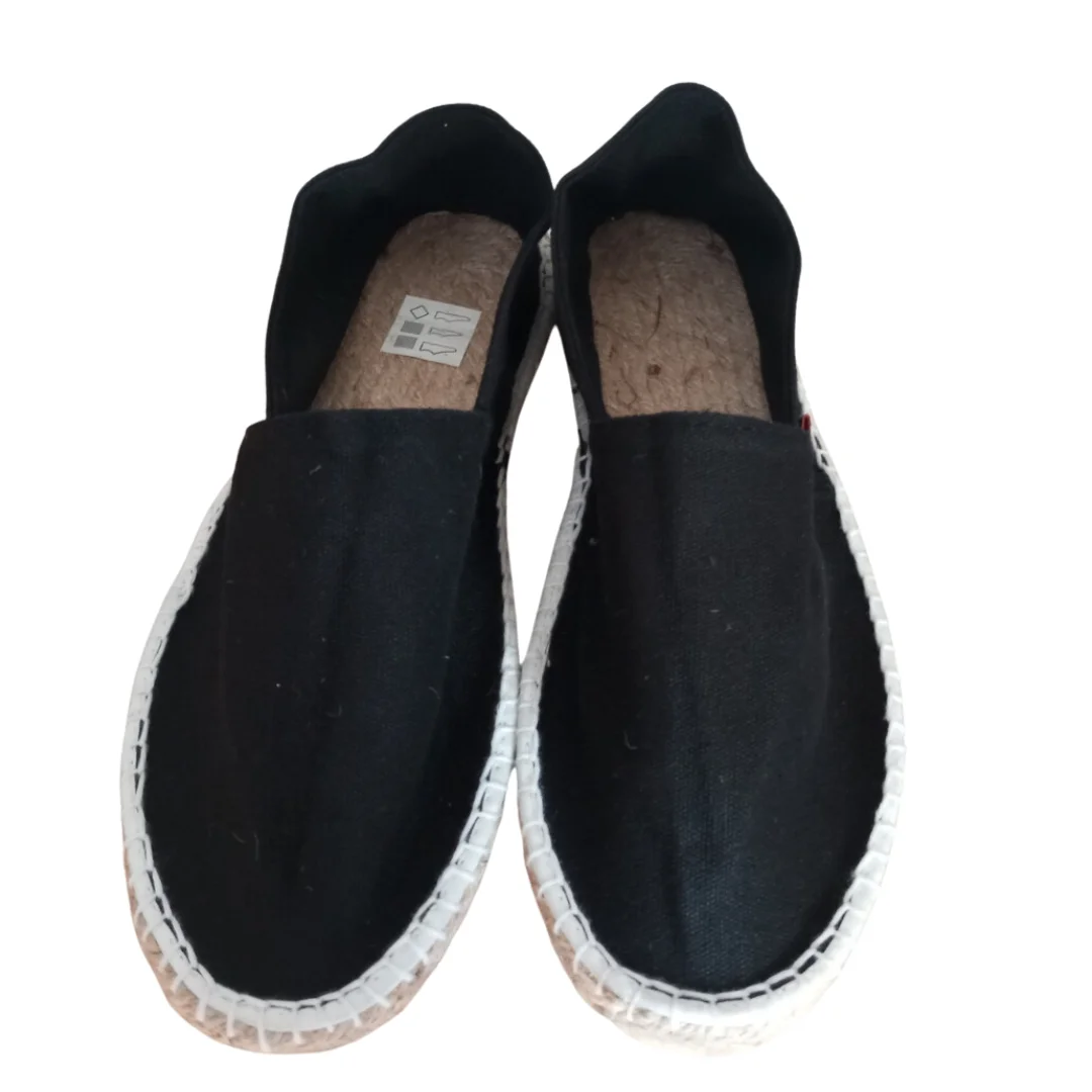 Alpargatas Premium de la marca ANIMS. Suela de Yute y Goma Antideslizante, Colores Negro, Beige y Verde Caqui, Tallas Grandes de 40 al 45, Fabricadas en Algodón Doble Capa