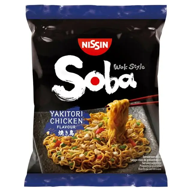 ASIAMARKET Nissin Soba Ramen instant fried noodles Yakisoba Chili flavor, Yakitori chicken flavor, Teriyaki Wok flavor, 1 or 3 or 5, shipped from Spain.