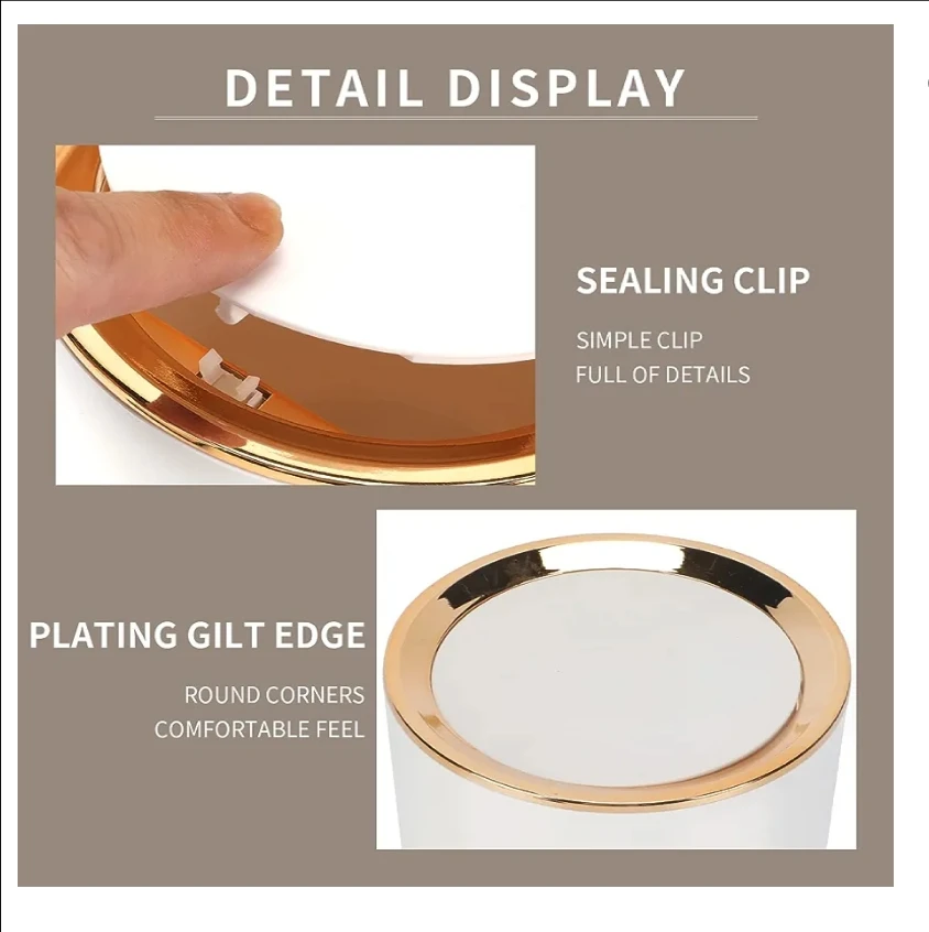 Tabletop Trash Can with Lid, 2.6L Mini Trash Can, Small Trash Can for Desk, Bathroom, Changing Table, Kitchen