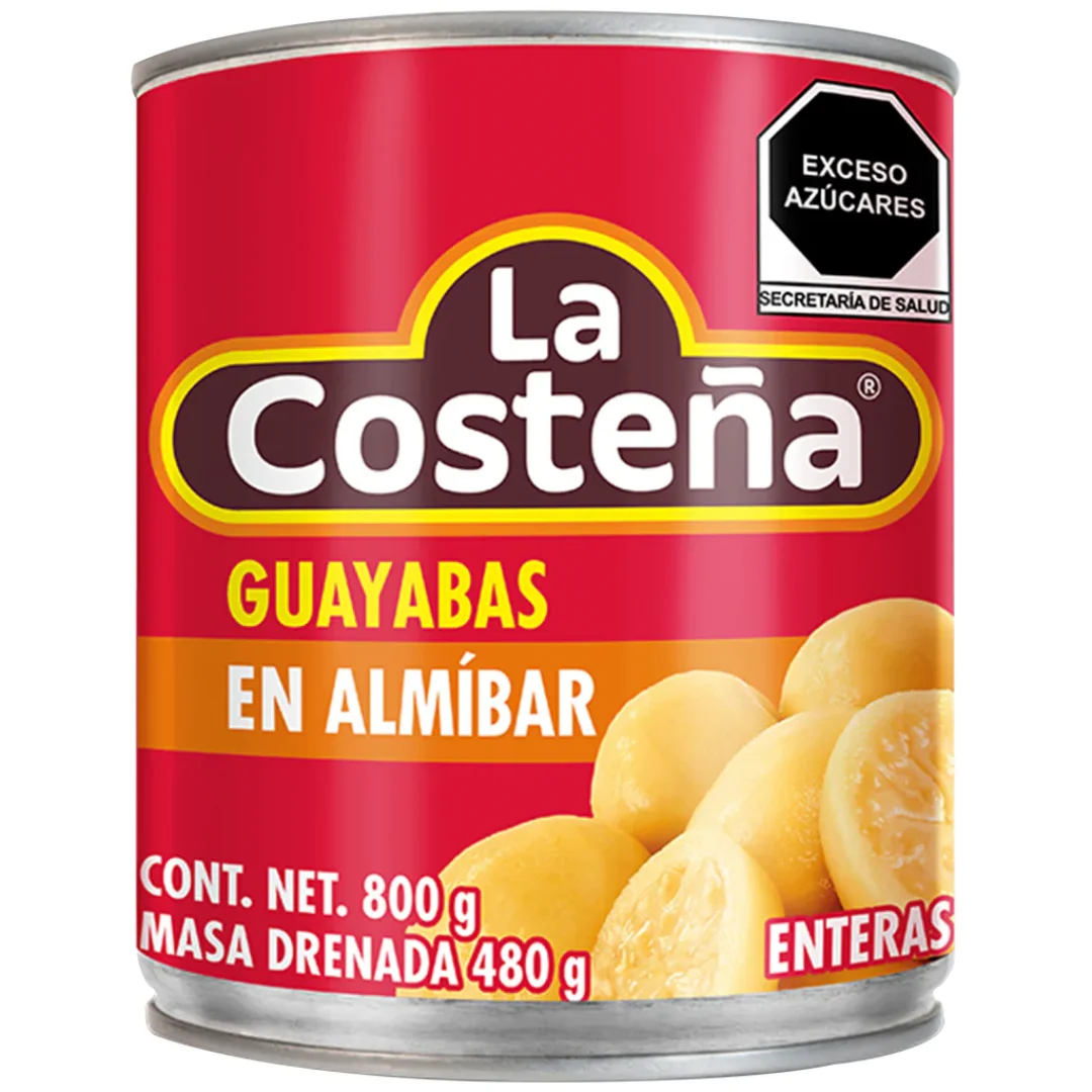 La+Costeña Guayabas Enteras en Almíbar 800gr- Masa drenada 480gr