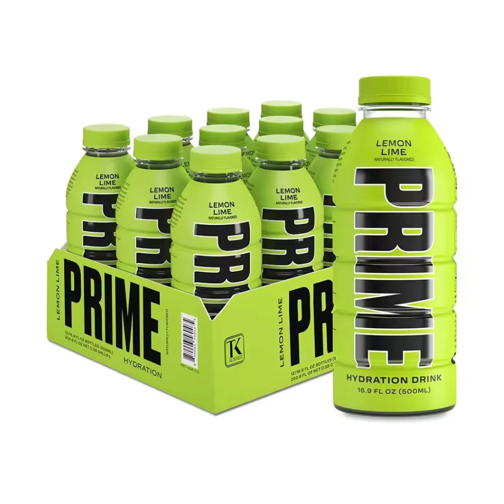 Prime moisturizing drink - savings pack caffeine-free refreshing drink 500ml flavors to choose from [strawberry, lemon and raspberry watermelon], pack 12 units