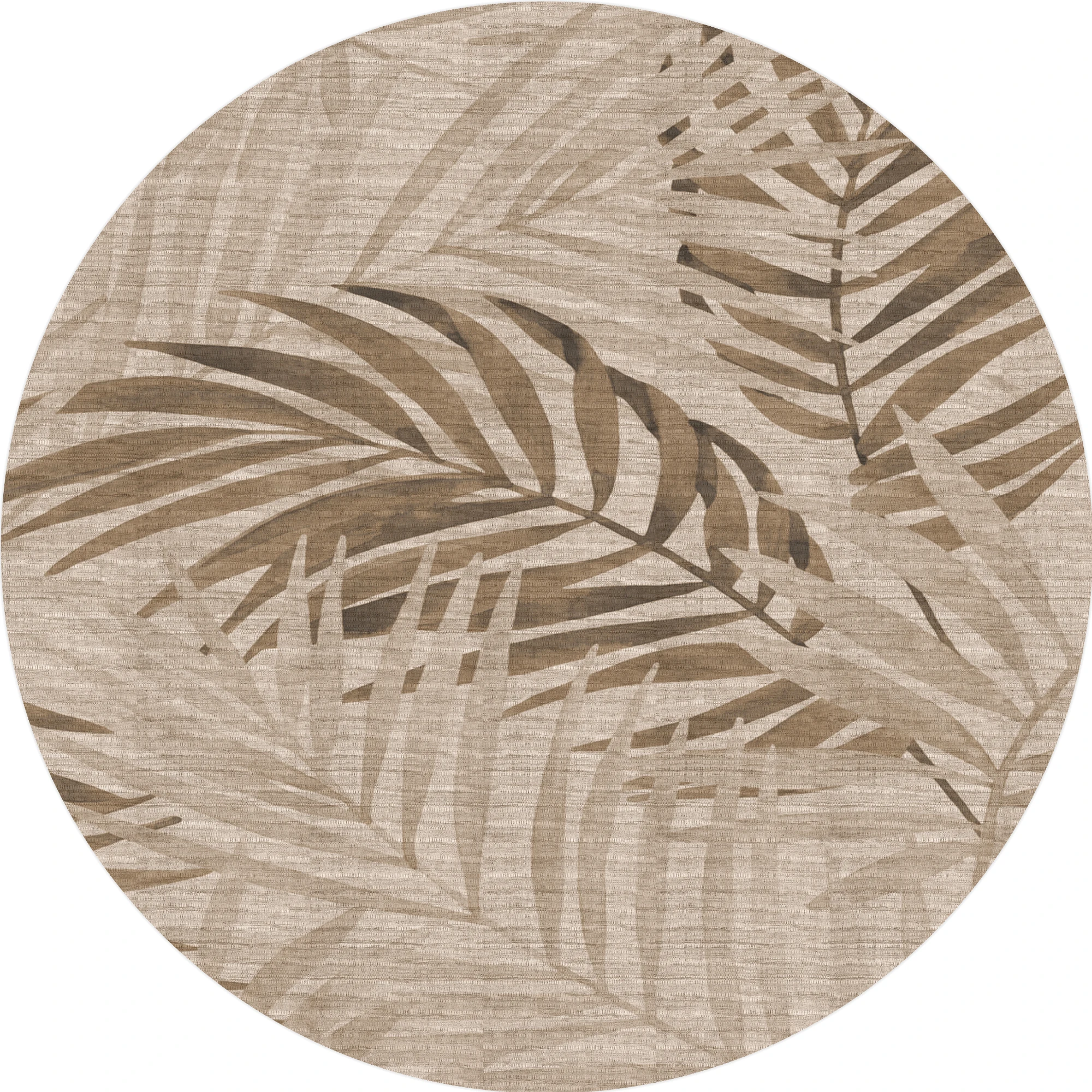 VINILIKO, Alfombra interior/exterior PVC Natural palmeras sepia redonda, imitación textura natural