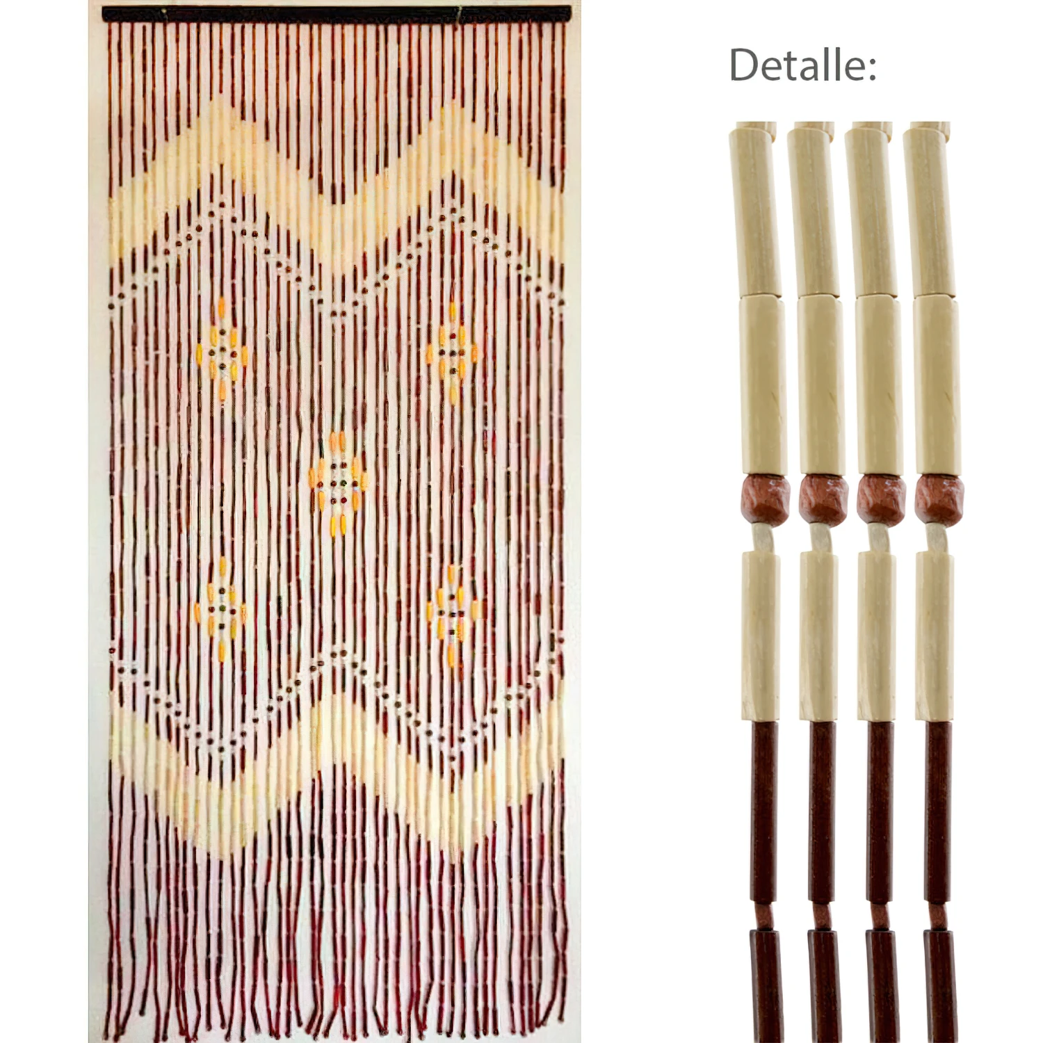 SANCO STORE - SATURNIA Cortina Puerta 42 Tiras Bambu 90x200 cm.