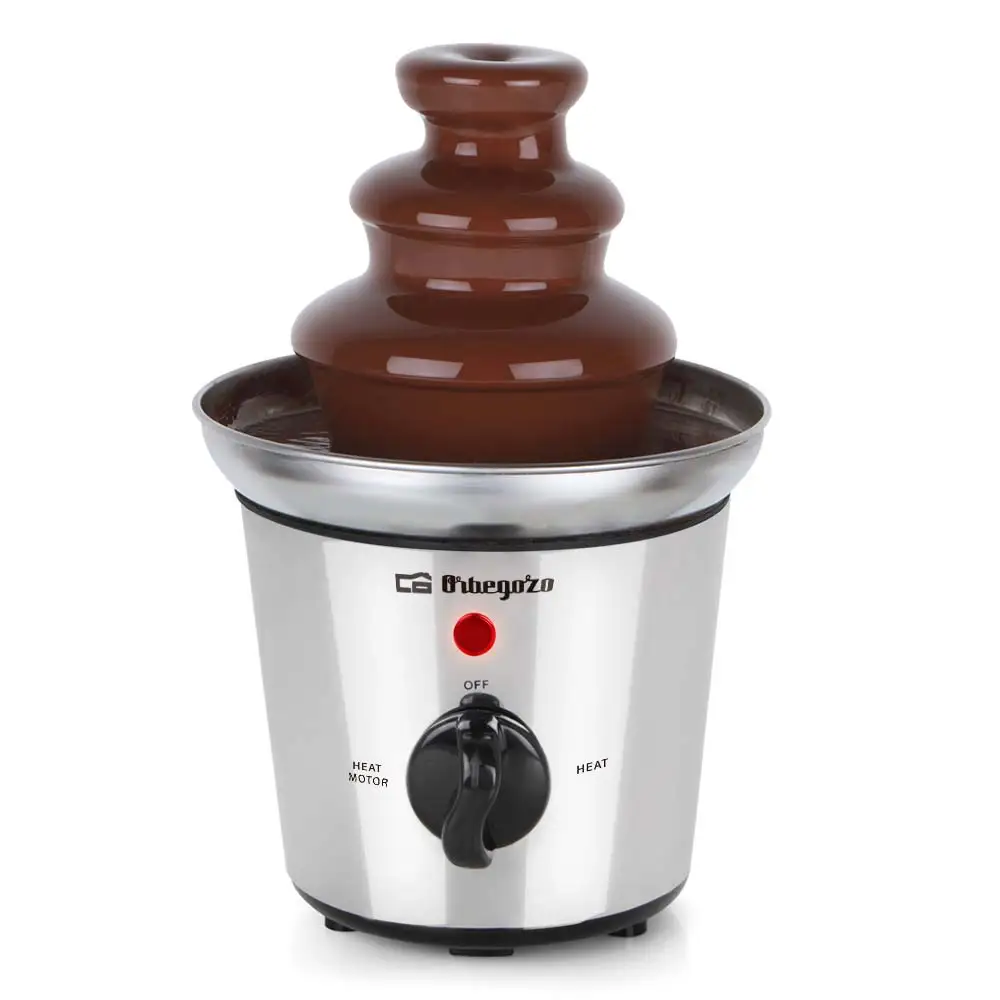 Orbegozo chocolate fountain fch 4000, stainless steel body + fountain, 3 levels, keep warm function, non-slip base, 32 w