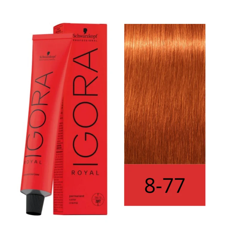 Tinte Igora Royal / Schwarzkopf - 8-77 Rubio Claro Cobrizo Intenso