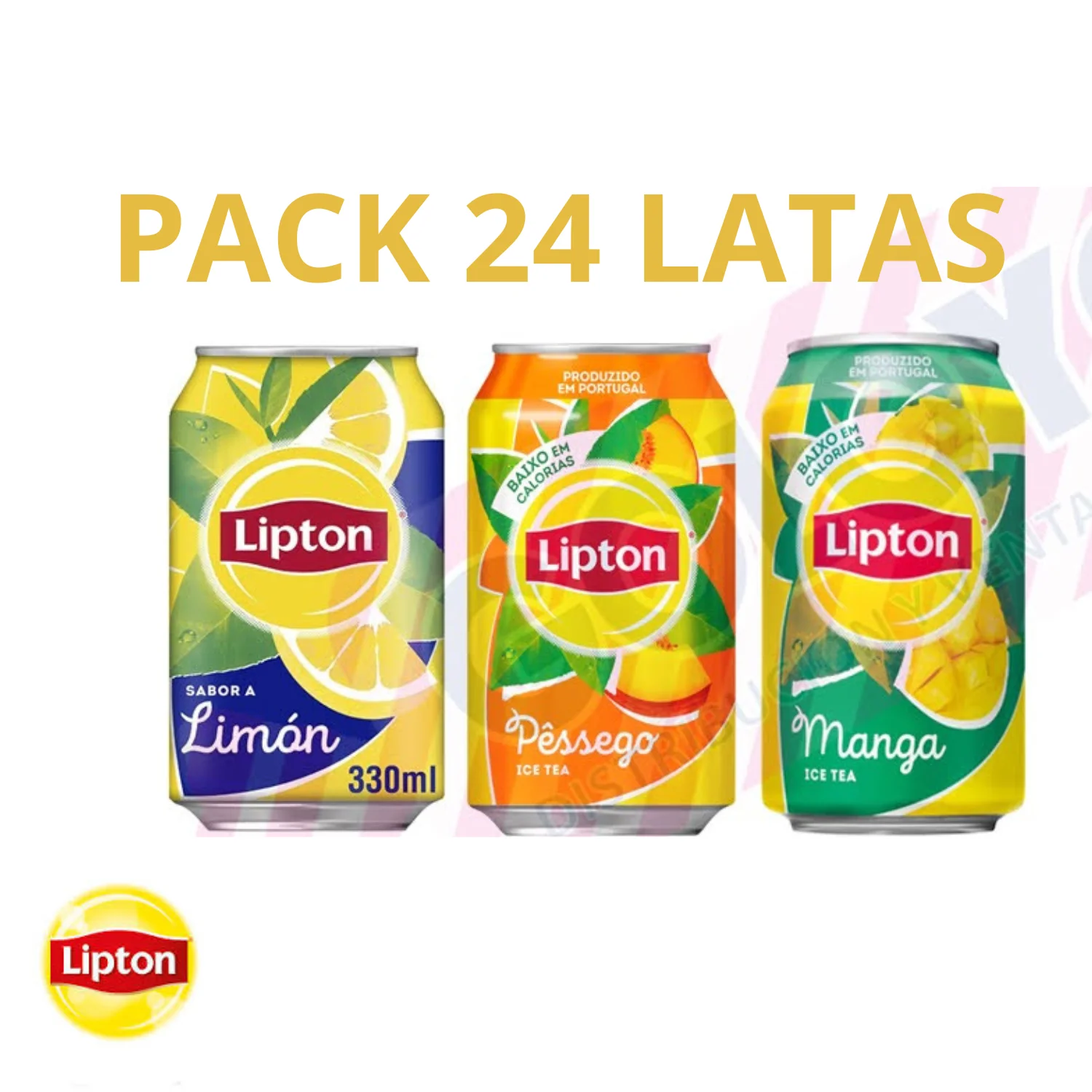 PEPSICO Pack 24 cans of Lipton lemon-melecoton-mango, refreshing flavors and iced tea